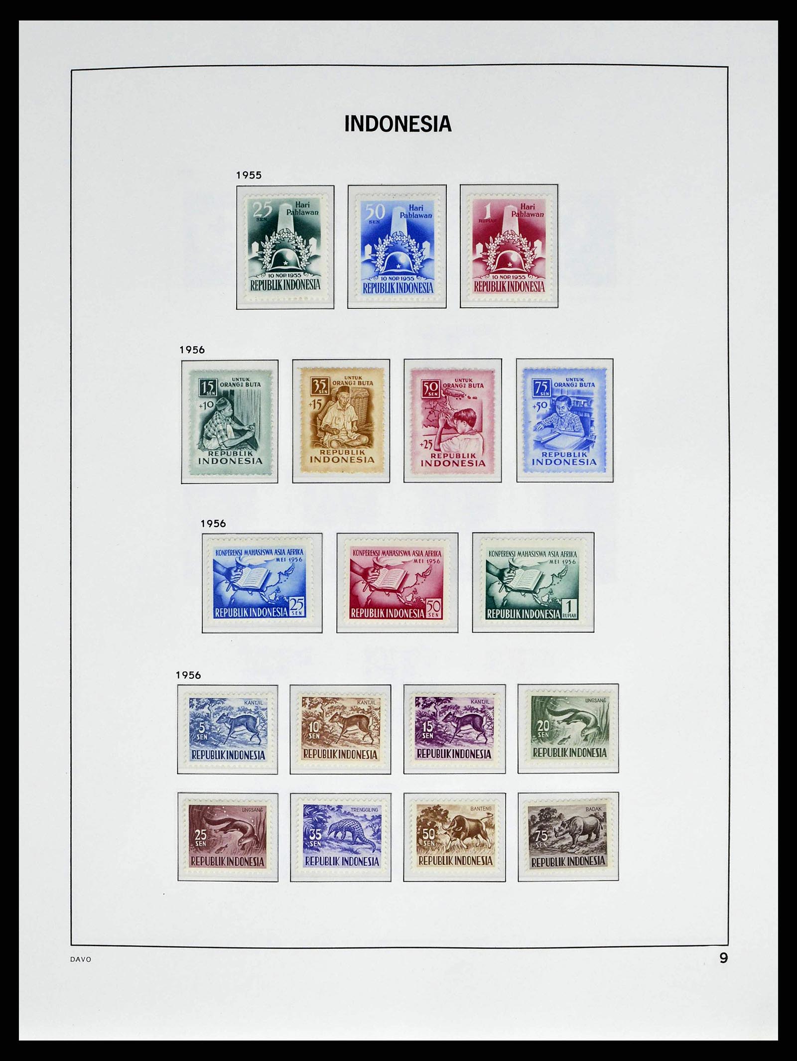 38601 0009 - Postzegelverzameling 38601 Indonesië 1949-2007.