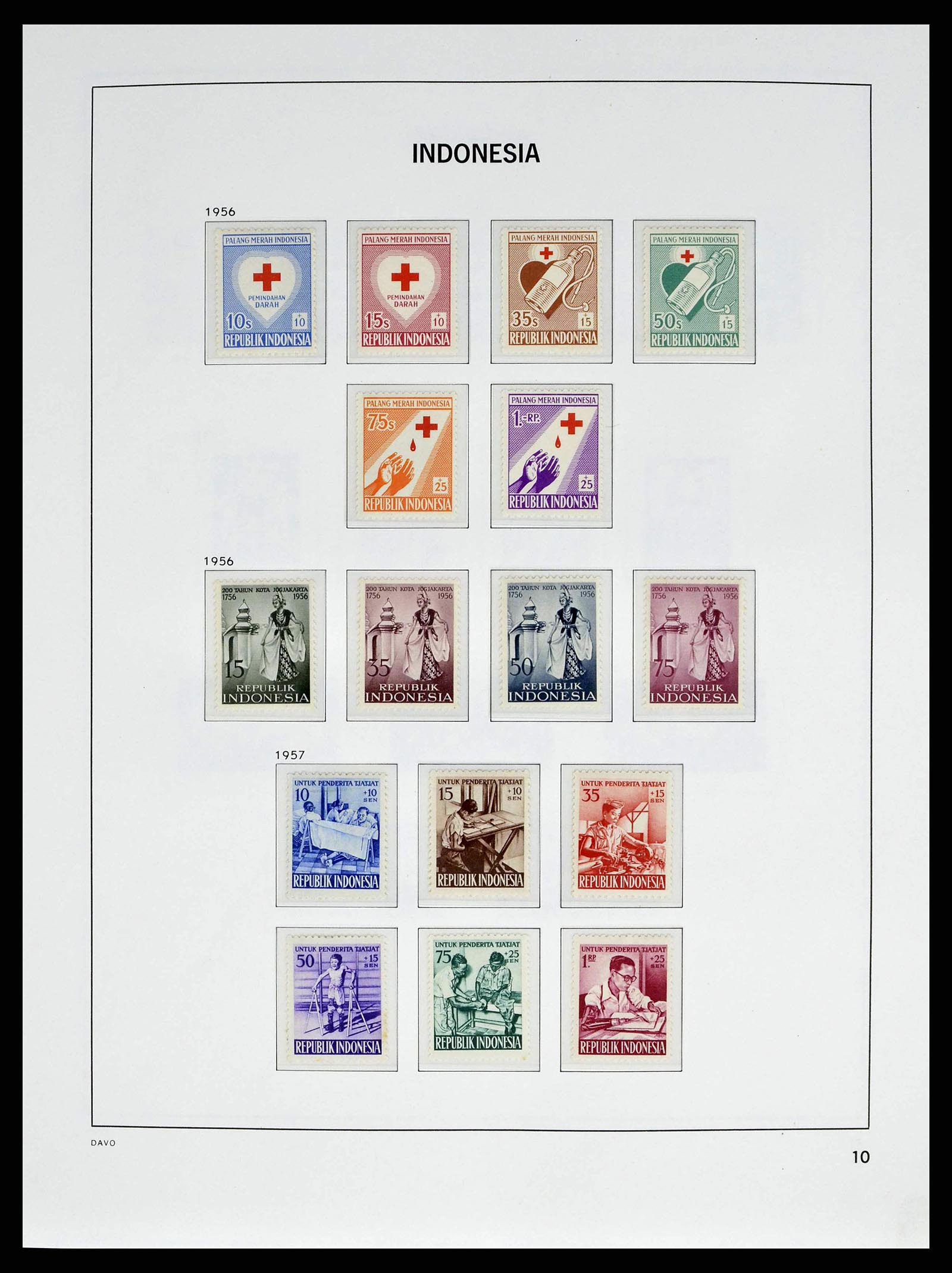 38601 0010 - Postzegelverzameling 38601 Indonesië 1949-2007.