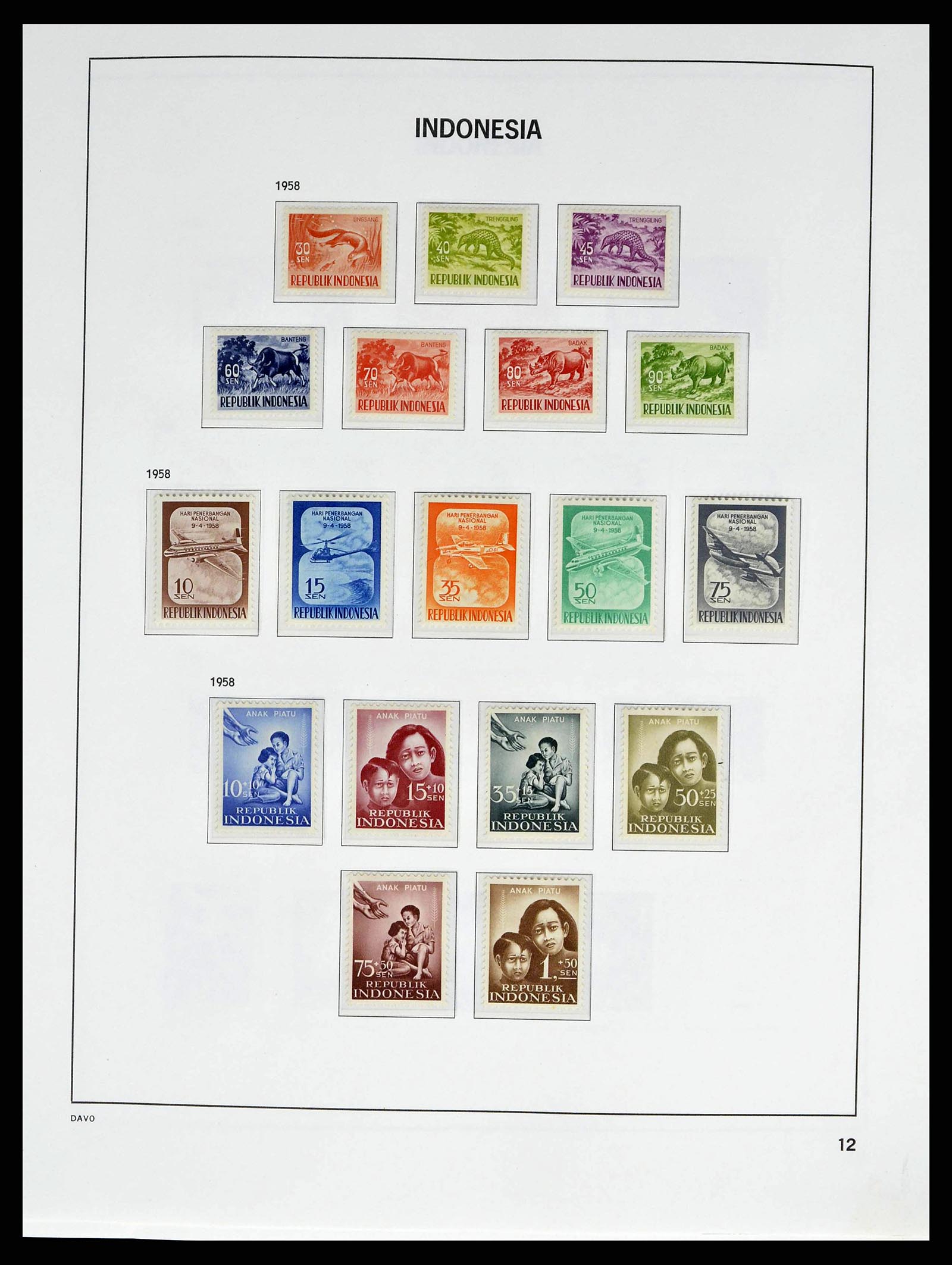 38601 0012 - Postzegelverzameling 38601 Indonesië 1949-2007.