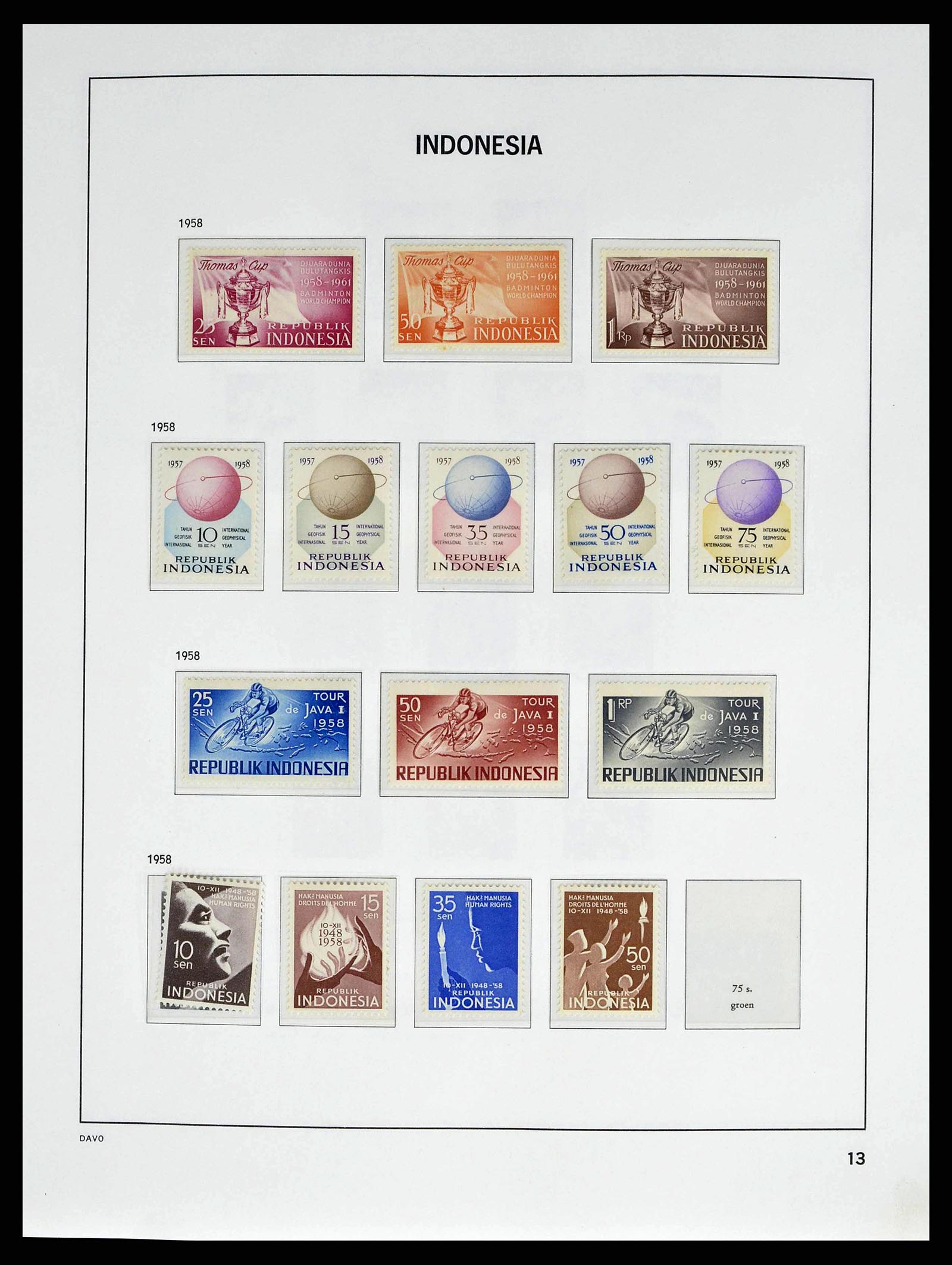 38601 0013 - Postzegelverzameling 38601 Indonesië 1949-2007.