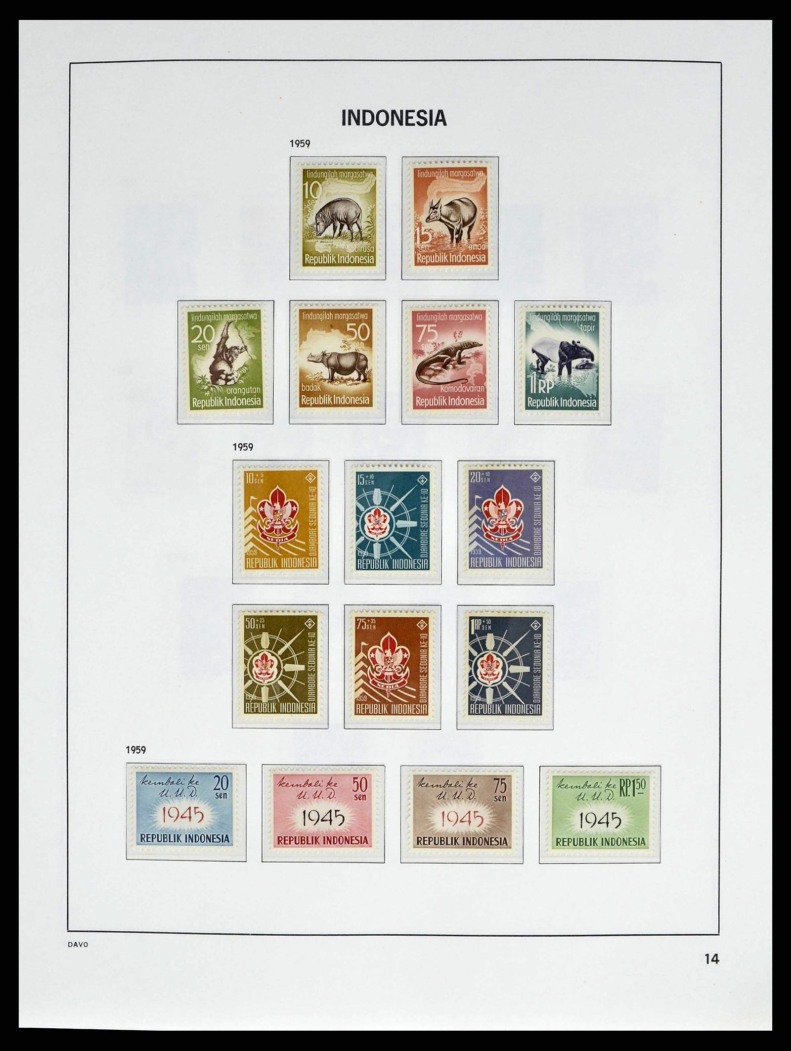 38601 0014 - Postzegelverzameling 38601 Indonesië 1949-2007.