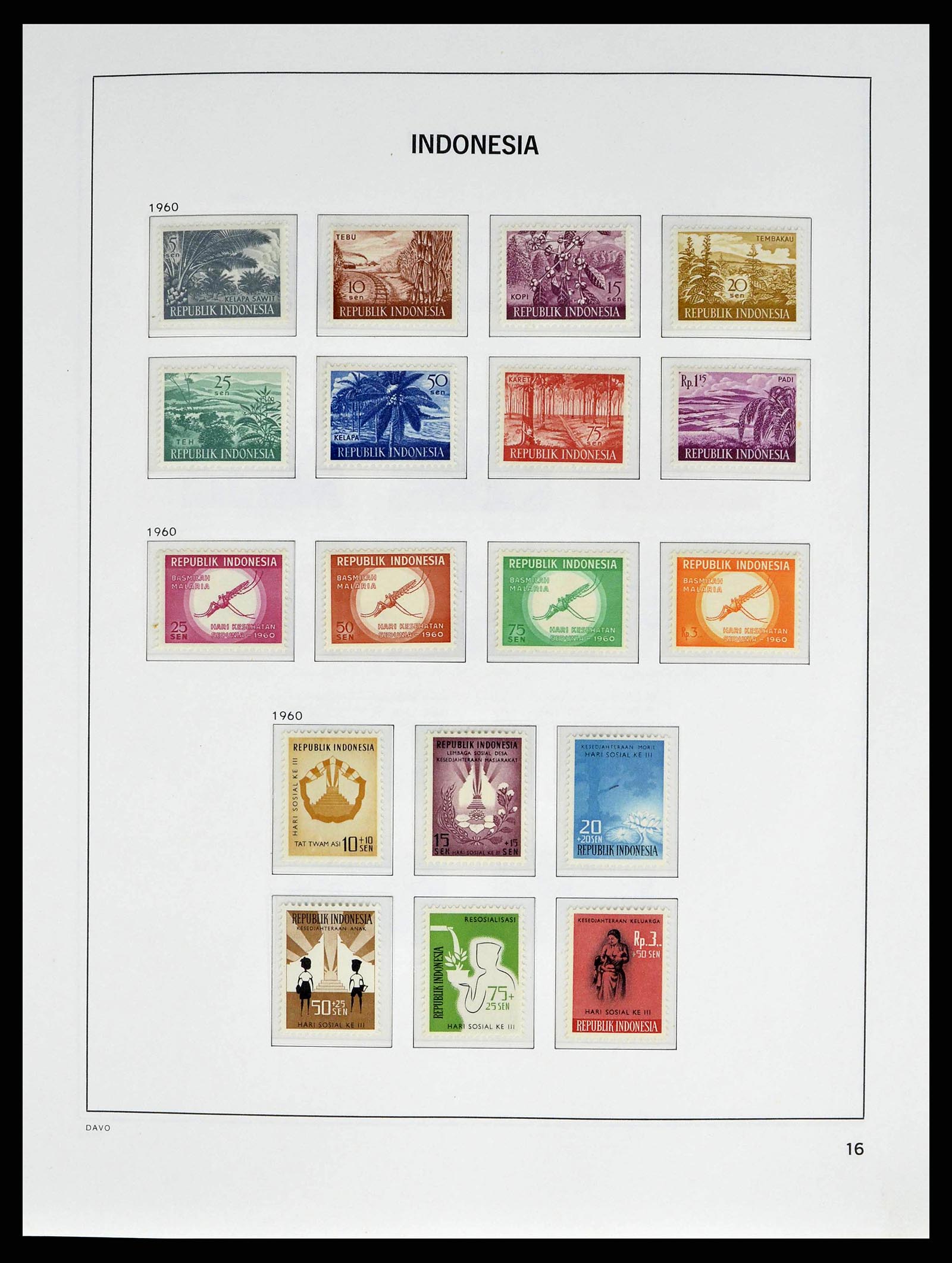 38601 0016 - Postzegelverzameling 38601 Indonesië 1949-2007.