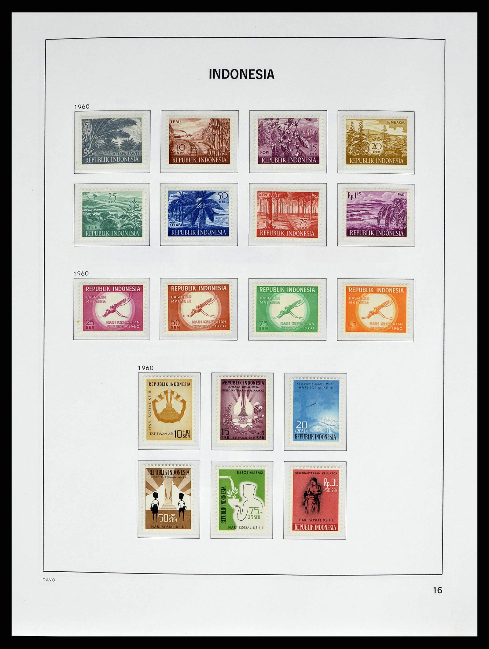 38601 0017 - Postzegelverzameling 38601 Indonesië 1949-2007.