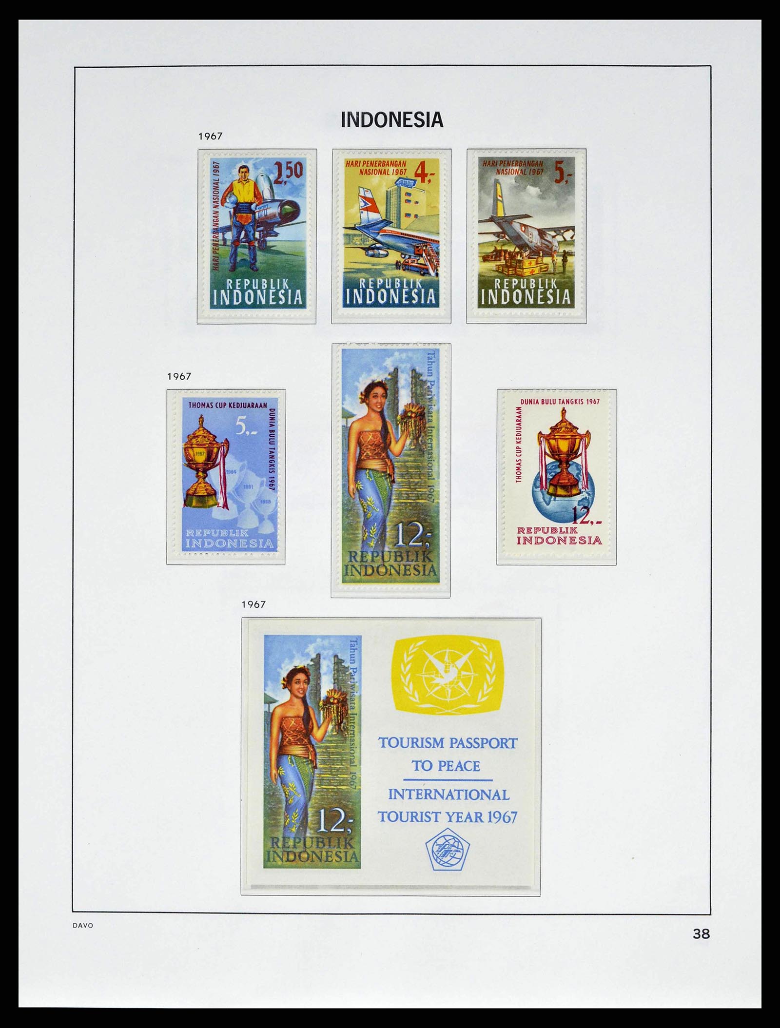 38601 0041 - Postzegelverzameling 38601 Indonesië 1949-2007.