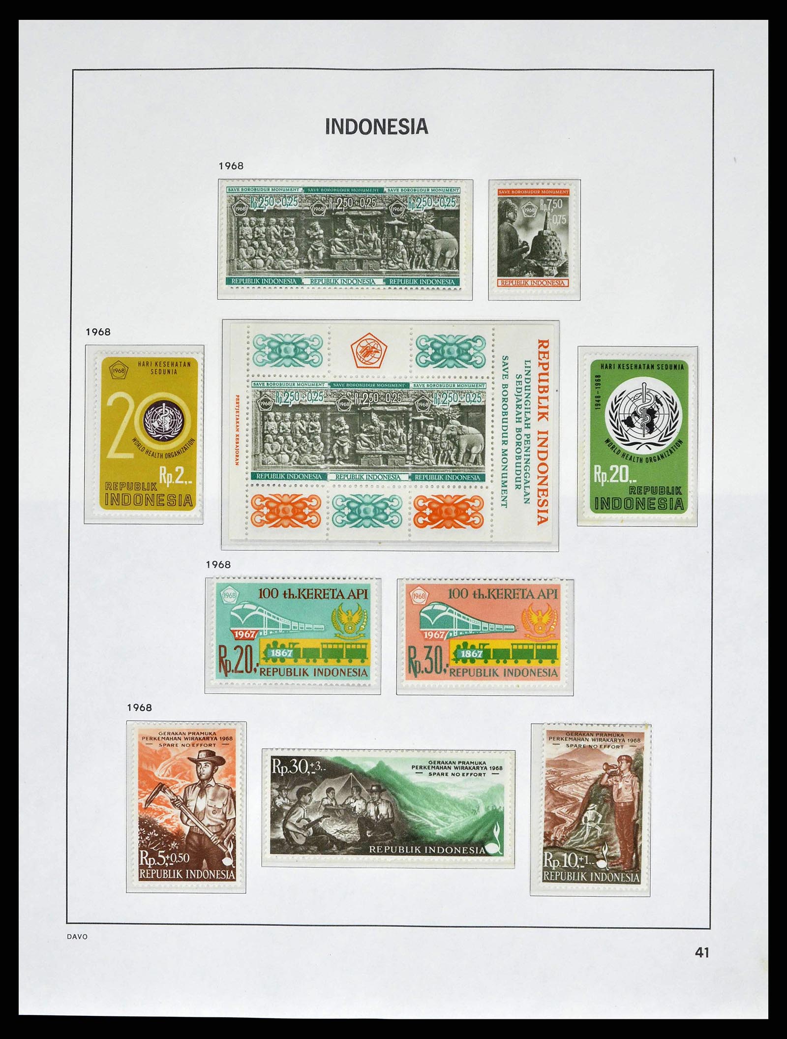 38601 0044 - Postzegelverzameling 38601 Indonesië 1949-2007.