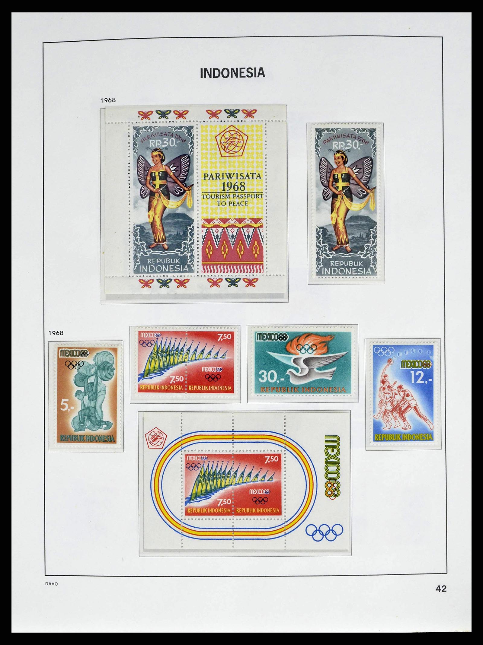 38601 0045 - Postzegelverzameling 38601 Indonesië 1949-2007.