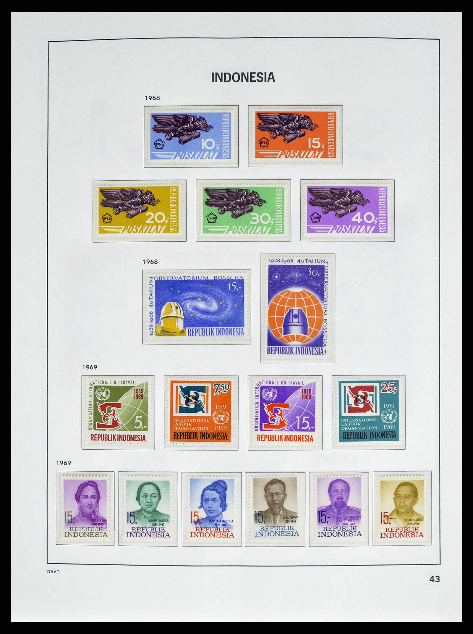 38601 0046 - Postzegelverzameling 38601 Indonesië 1949-2007.