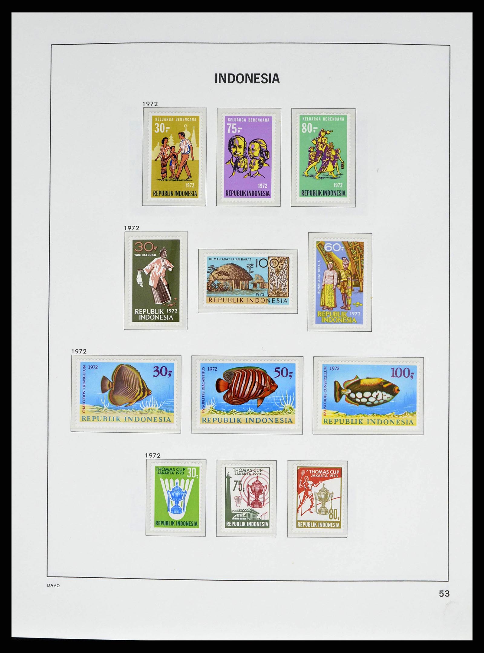 38601 0056 - Postzegelverzameling 38601 Indonesië 1949-2007.