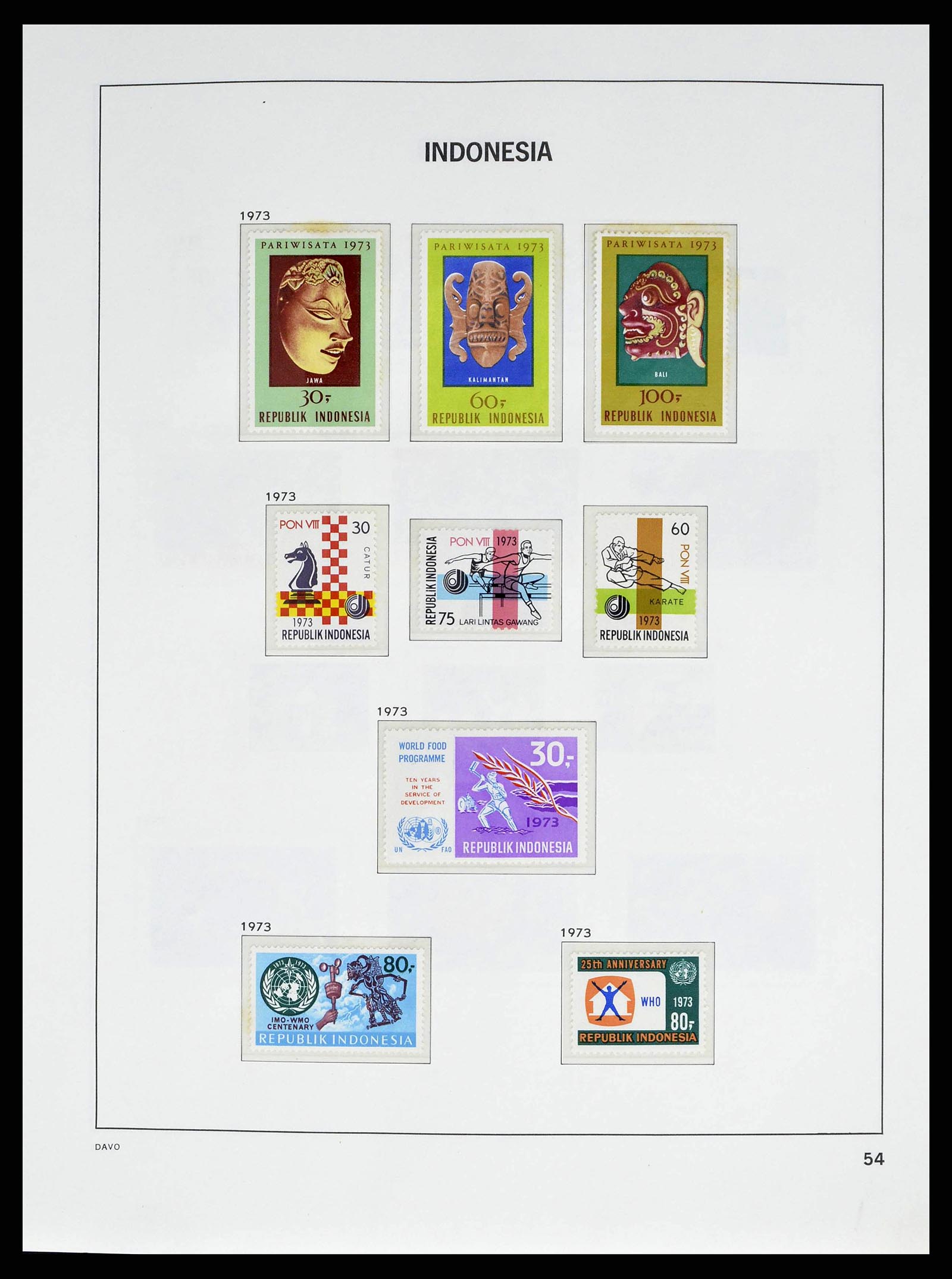 38601 0057 - Postzegelverzameling 38601 Indonesië 1949-2007.