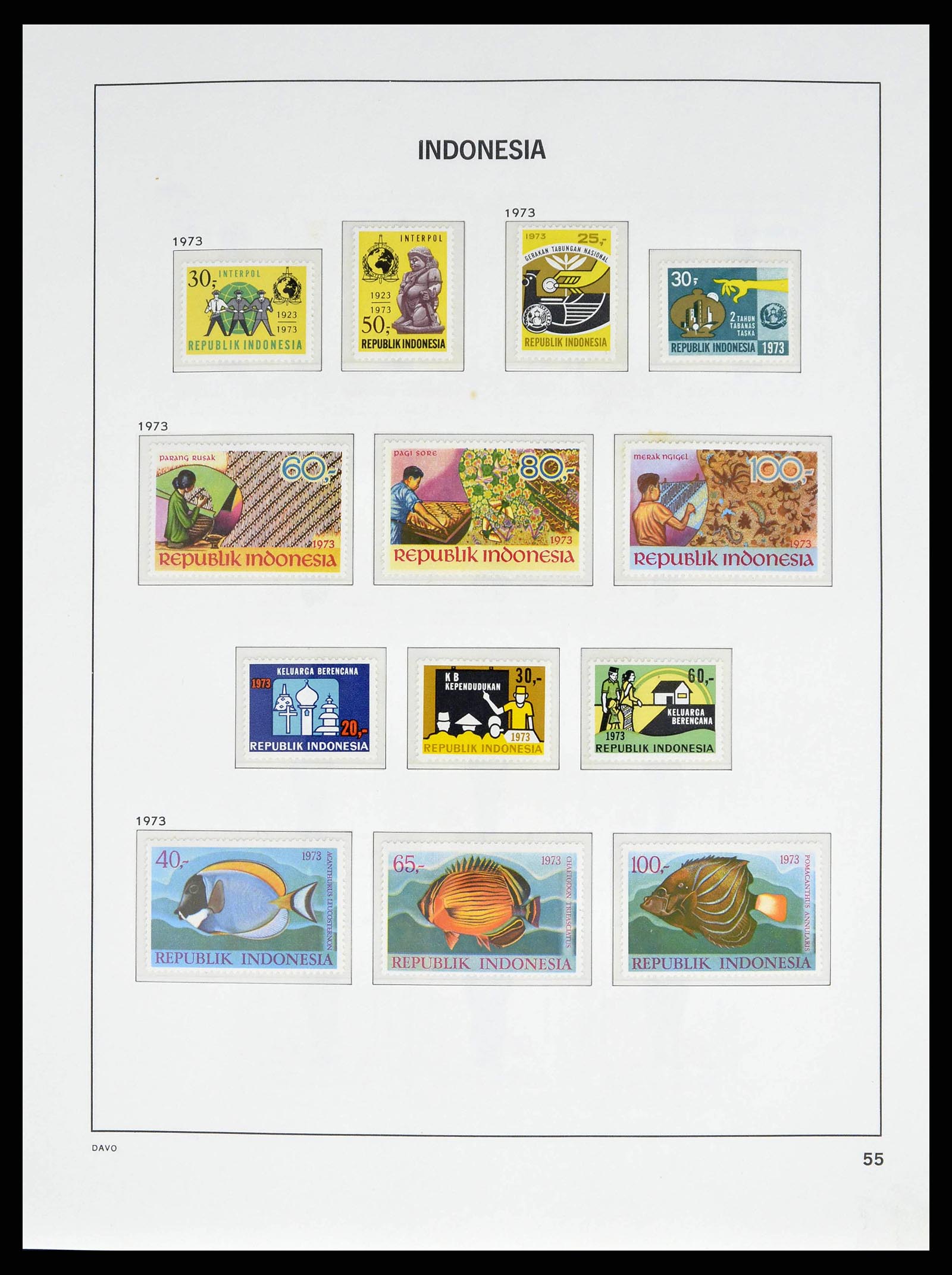 38601 0058 - Postzegelverzameling 38601 Indonesië 1949-2007.