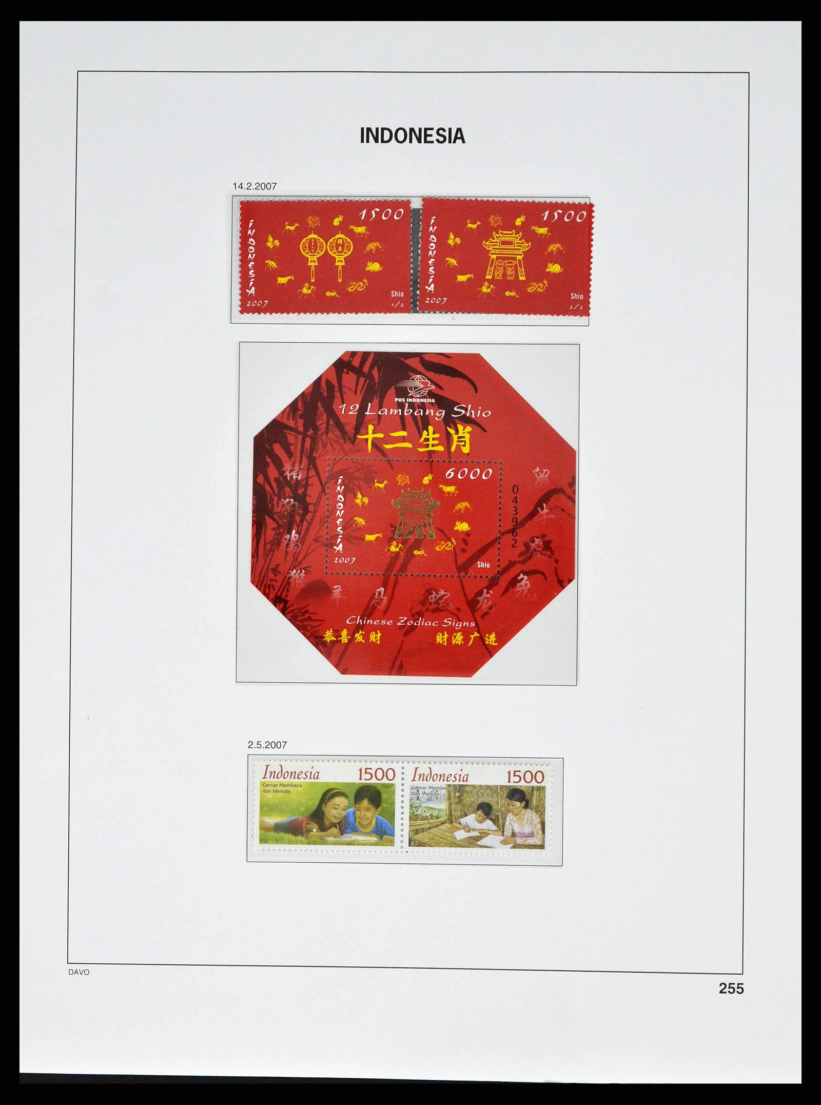 38601 0291 - Postzegelverzameling 38601 Indonesië 1949-2007.