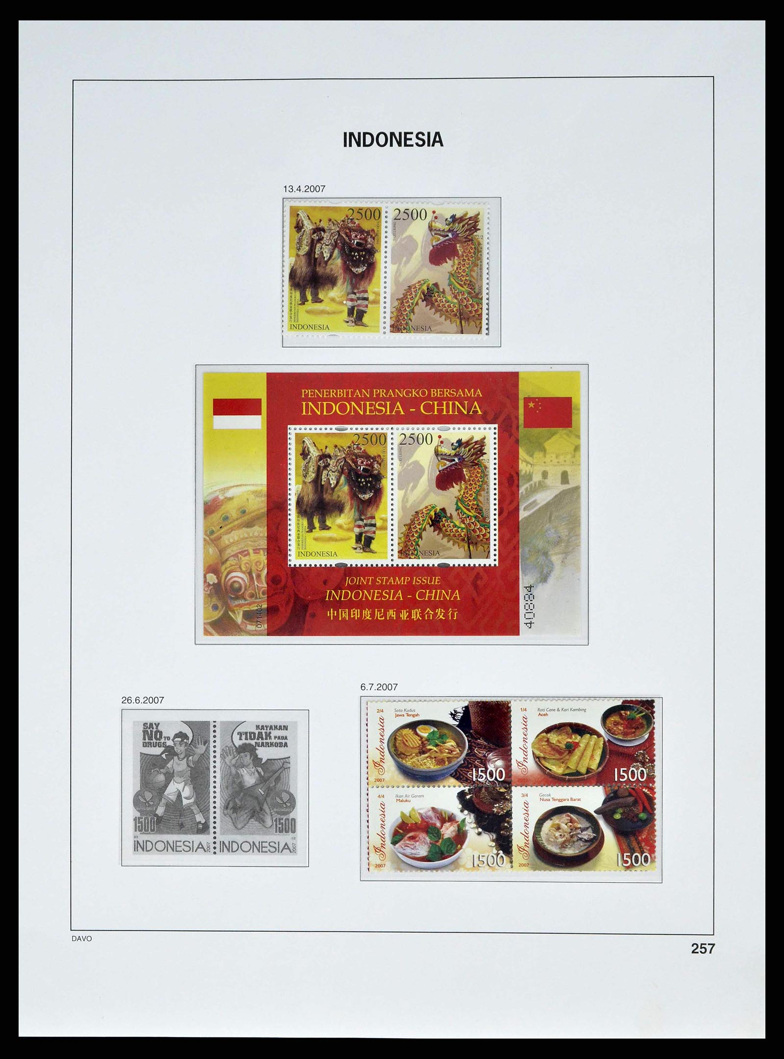 38601 0293 - Postzegelverzameling 38601 Indonesië 1949-2007.