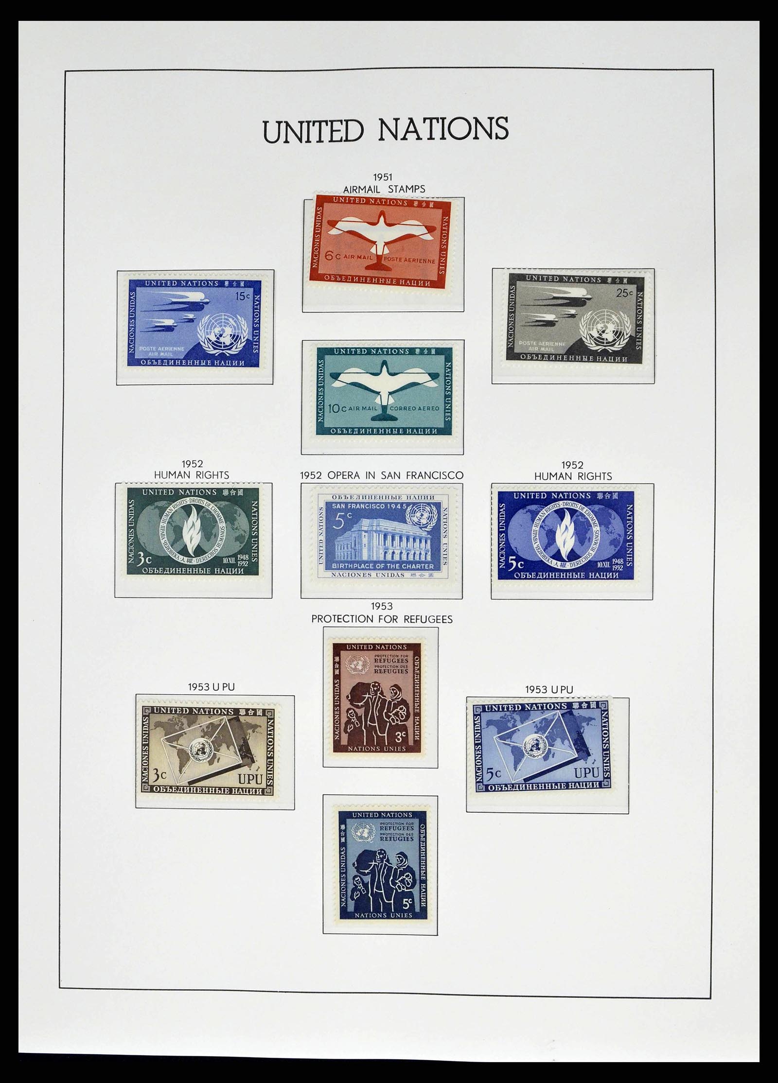 38607 0003 - Stamp collection 38607 United Nations New York complete collection 1951-