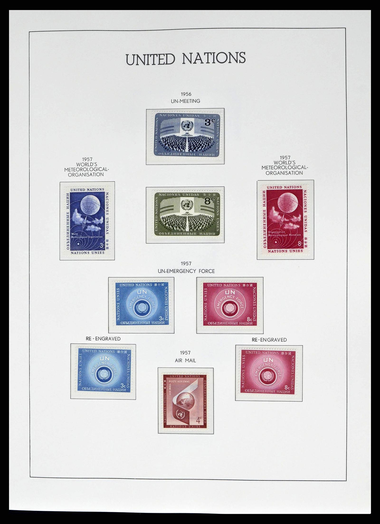 38607 0010 - Postzegelverzameling 38607 Verenigde Naties New York compleet 1951-20