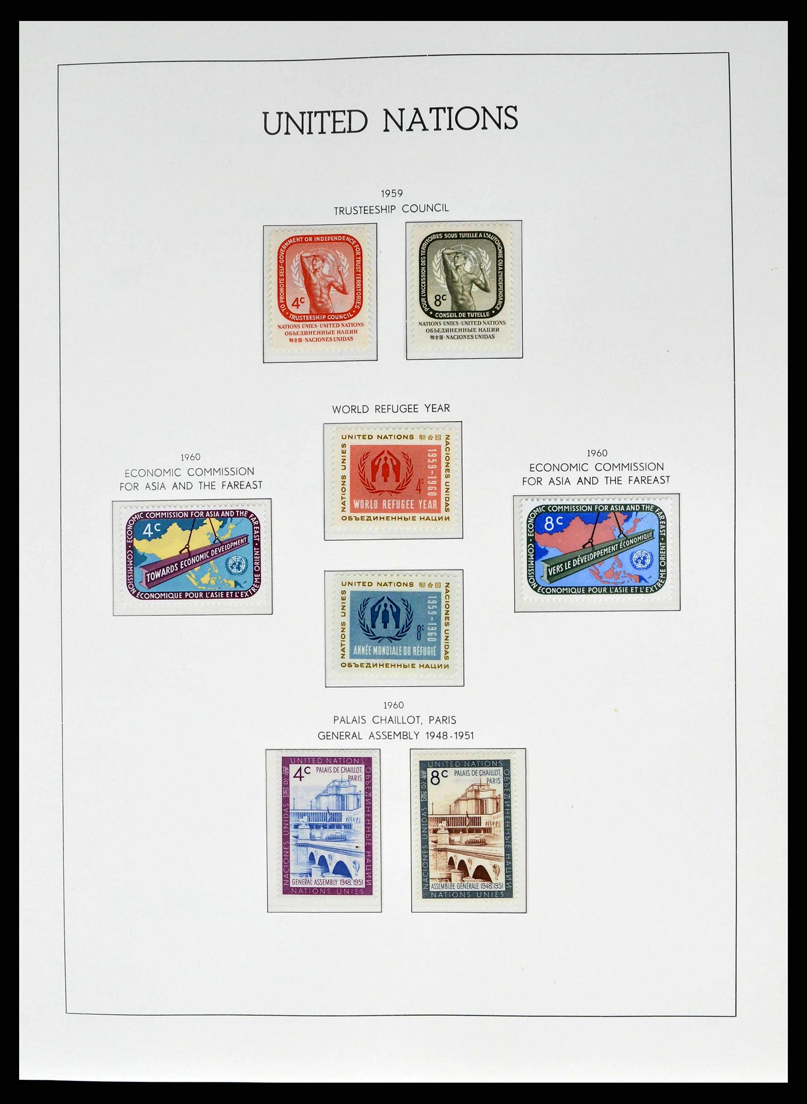 38607 0014 - Postzegelverzameling 38607 Verenigde Naties New York compleet 1951-20