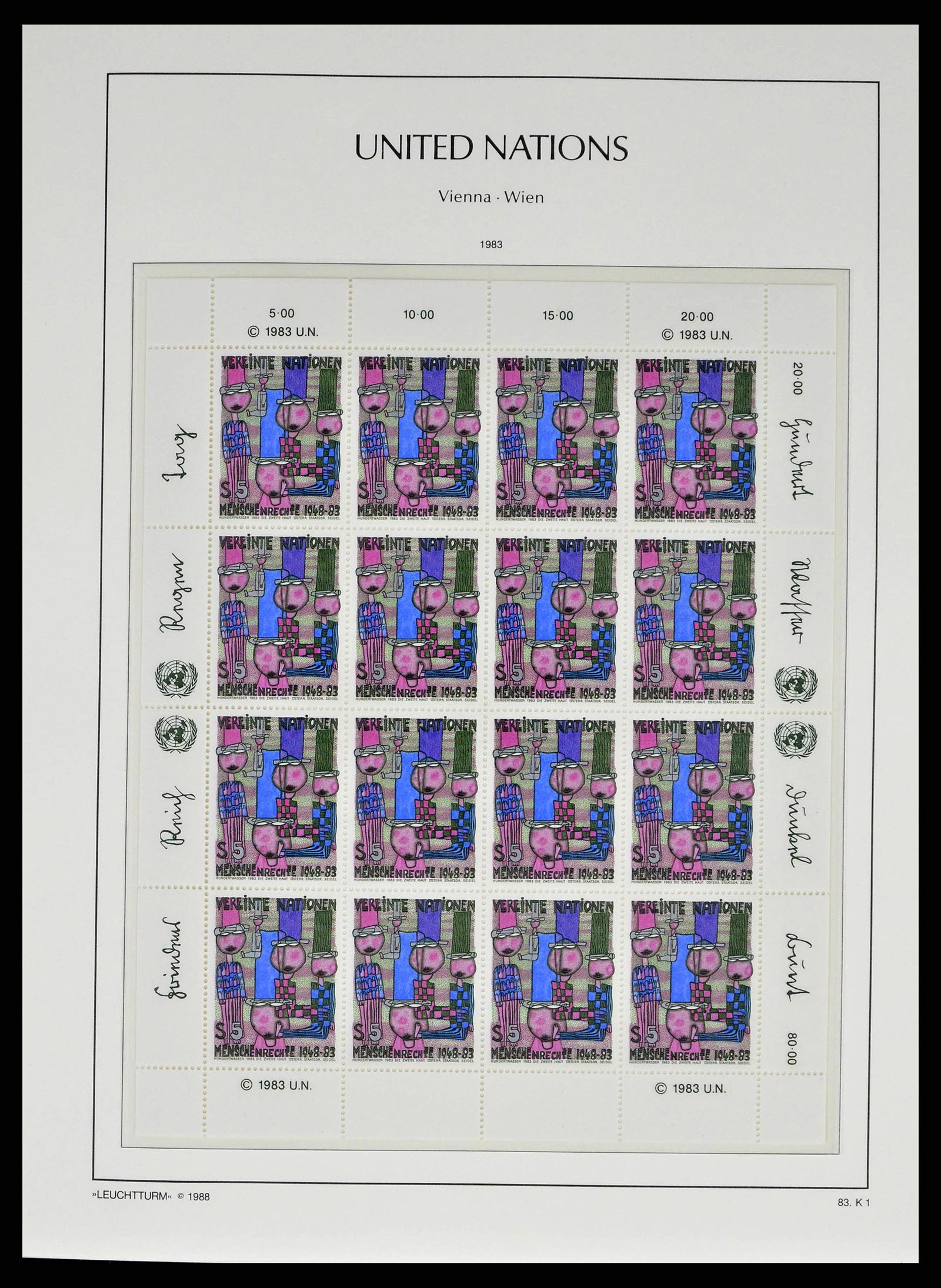 38608 0007 - Stamp collection 38608 United Nations Vienna complete collection 1980-20