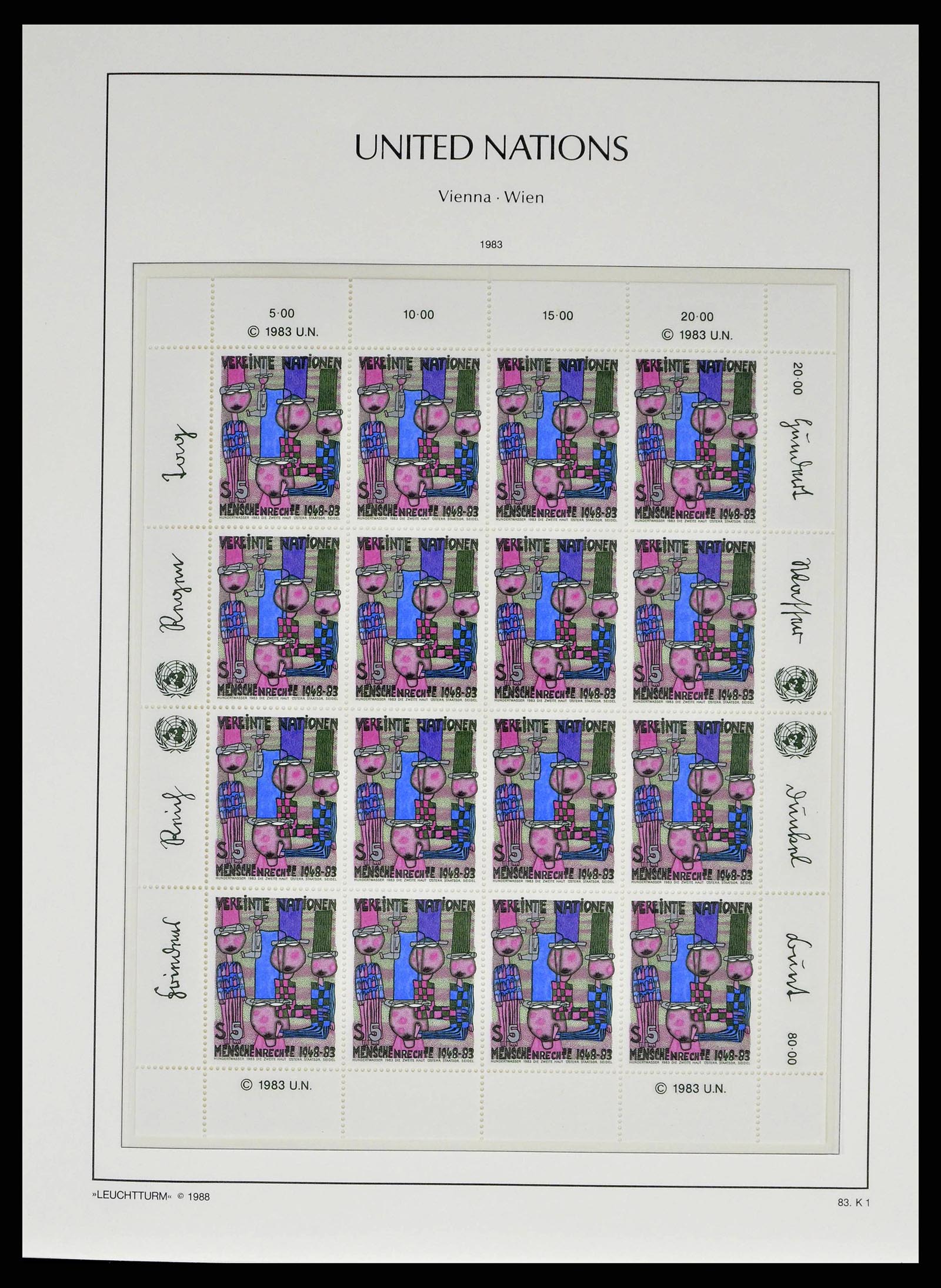 38608 0007 - Postzegelverzameling 38608 Verenigde Naties Wenen compleet 1980-2013.