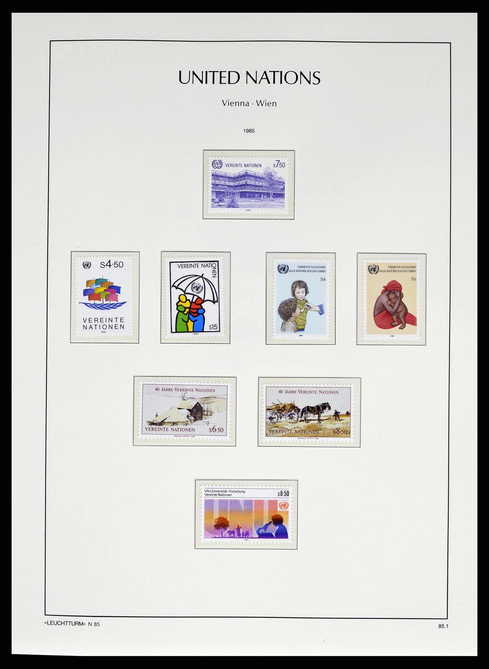 38608 0010 - Postzegelverzameling 38608 Verenigde Naties Wenen compleet 1980-2013.
