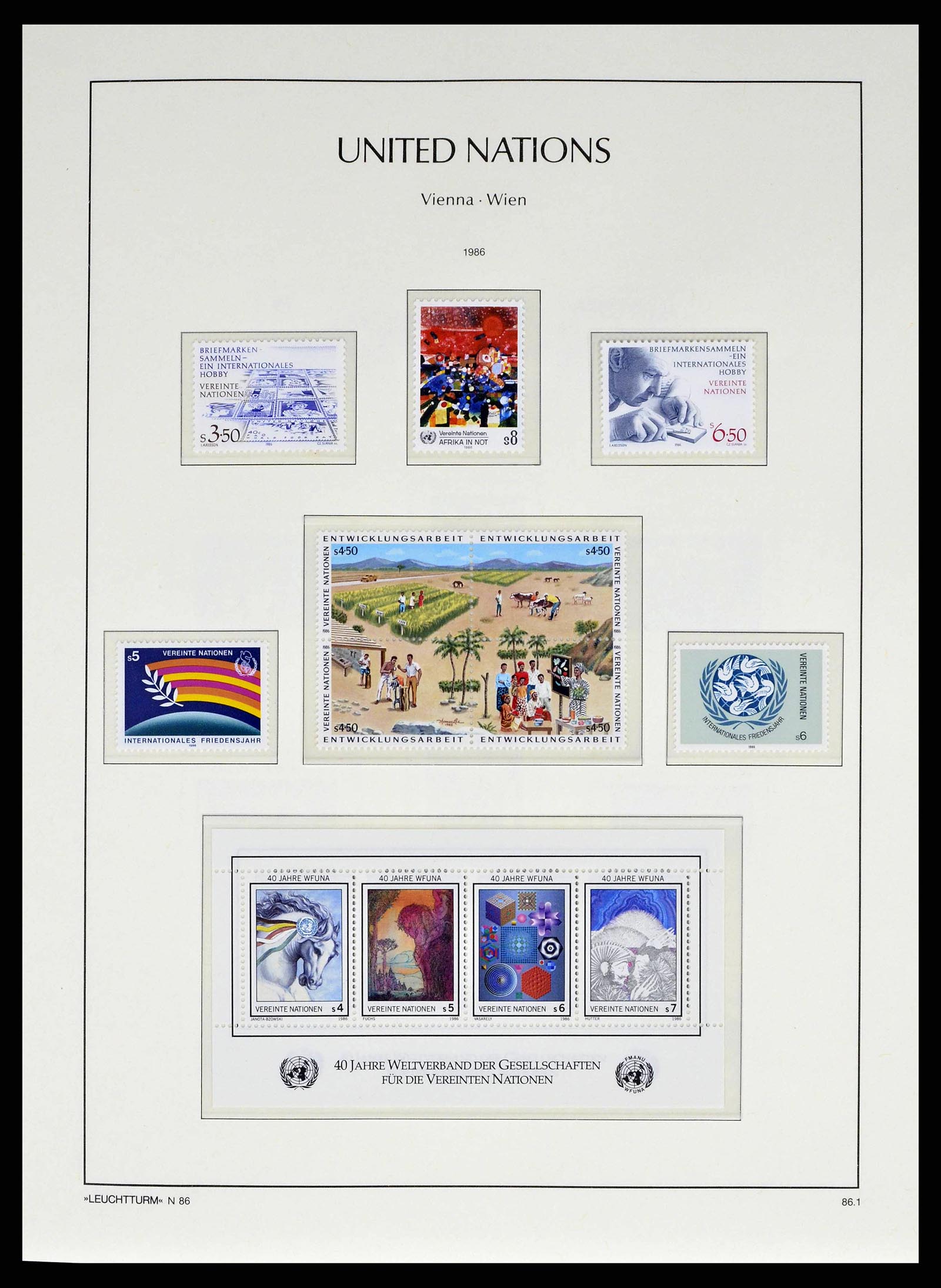 38608 0012 - Postzegelverzameling 38608 Verenigde Naties Wenen compleet 1980-2013.