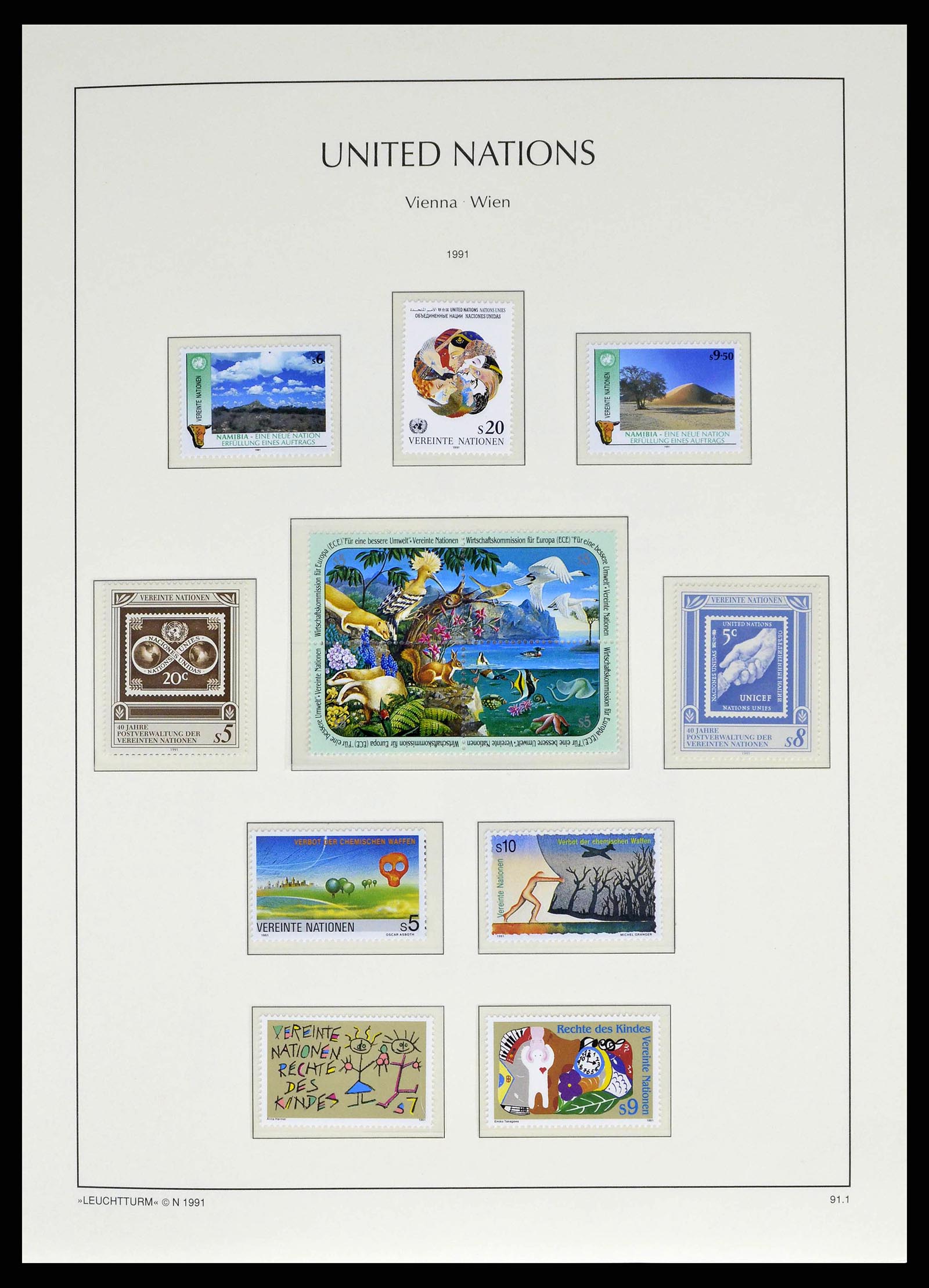 38608 0028 - Stamp collection 38608 United Nations Vienna complete collection 1980-20
