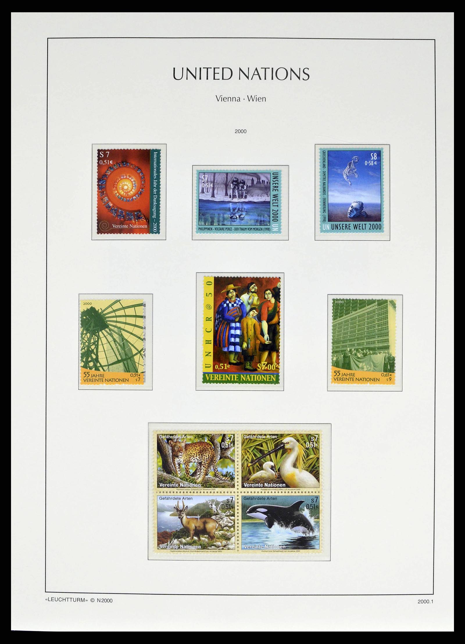 38608 0076 - Stamp collection 38608 United Nations Vienna complete collection 1980-20