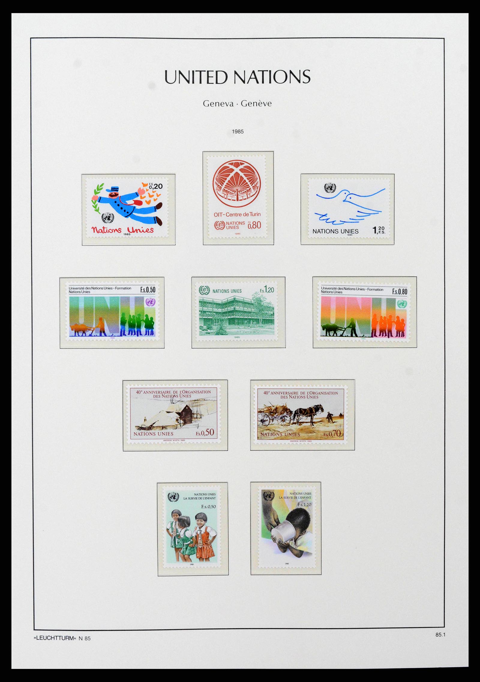 38609 0026 - Postzegelverzameling 38609 Verenigde Naties Genève compleet 1969-2013