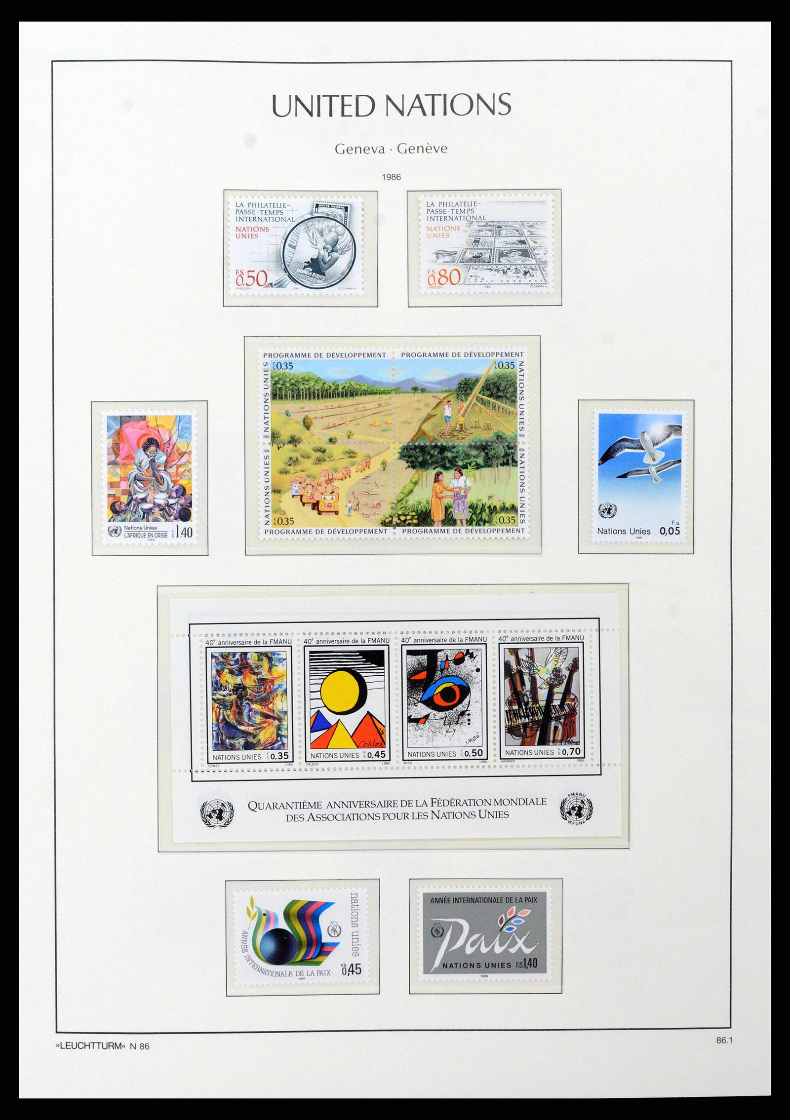 38609 0028 - Postzegelverzameling 38609 Verenigde Naties Genève compleet 1969-2013