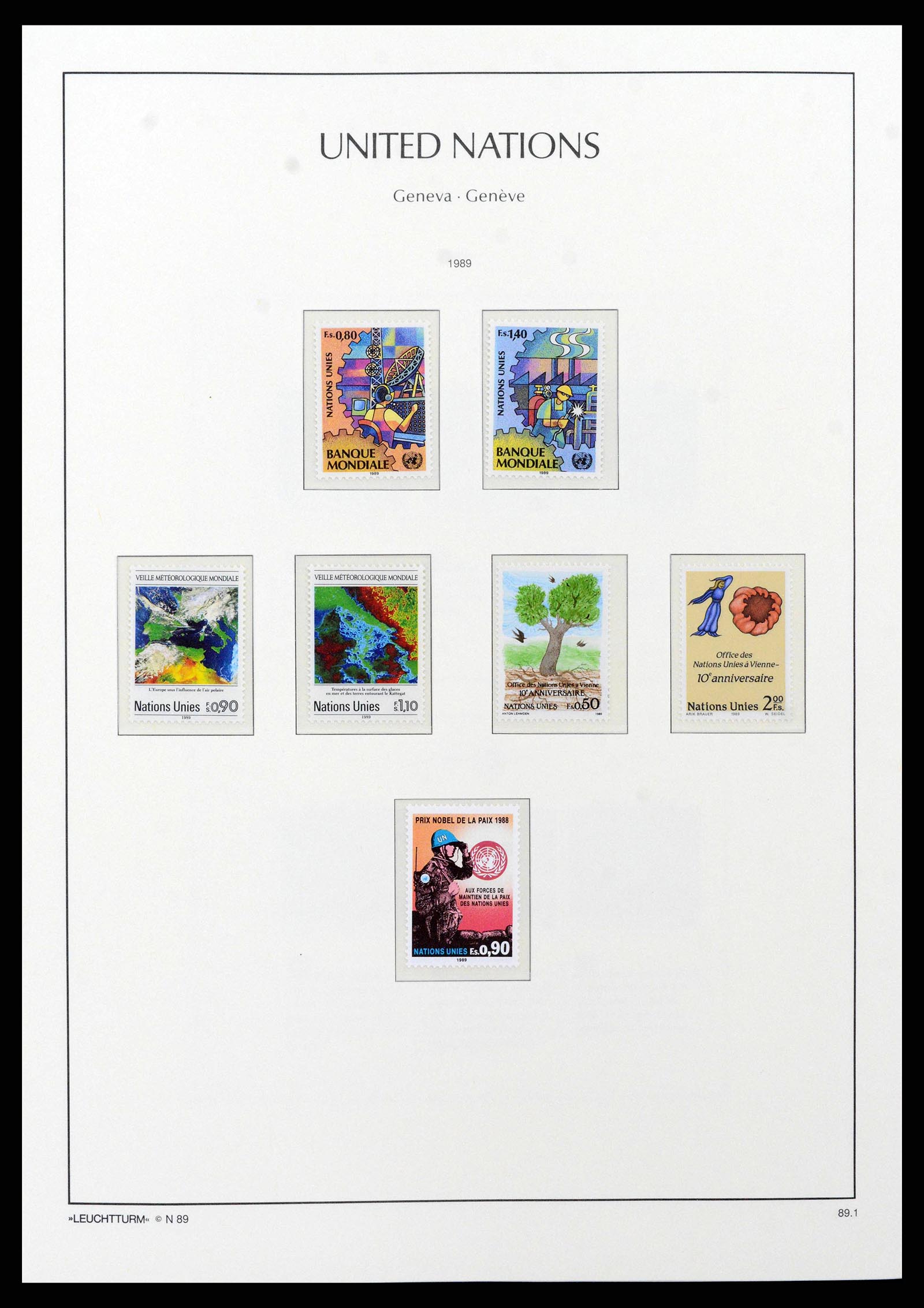 38609 0035 - Postzegelverzameling 38609 Verenigde Naties Genève compleet 1969-2013