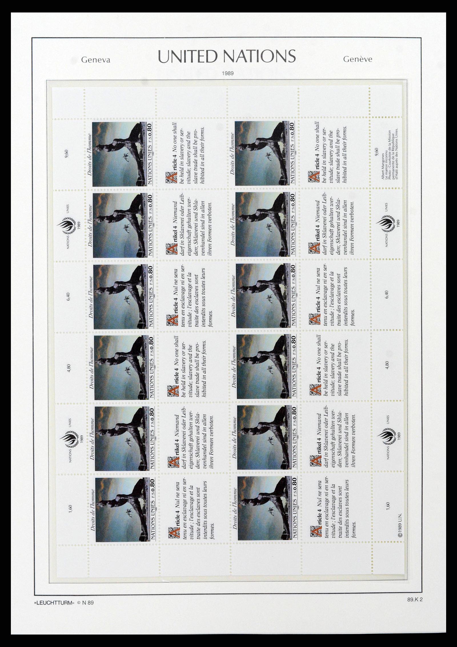 38609 0038 - Postzegelverzameling 38609 Verenigde Naties Genève compleet 1969-2013