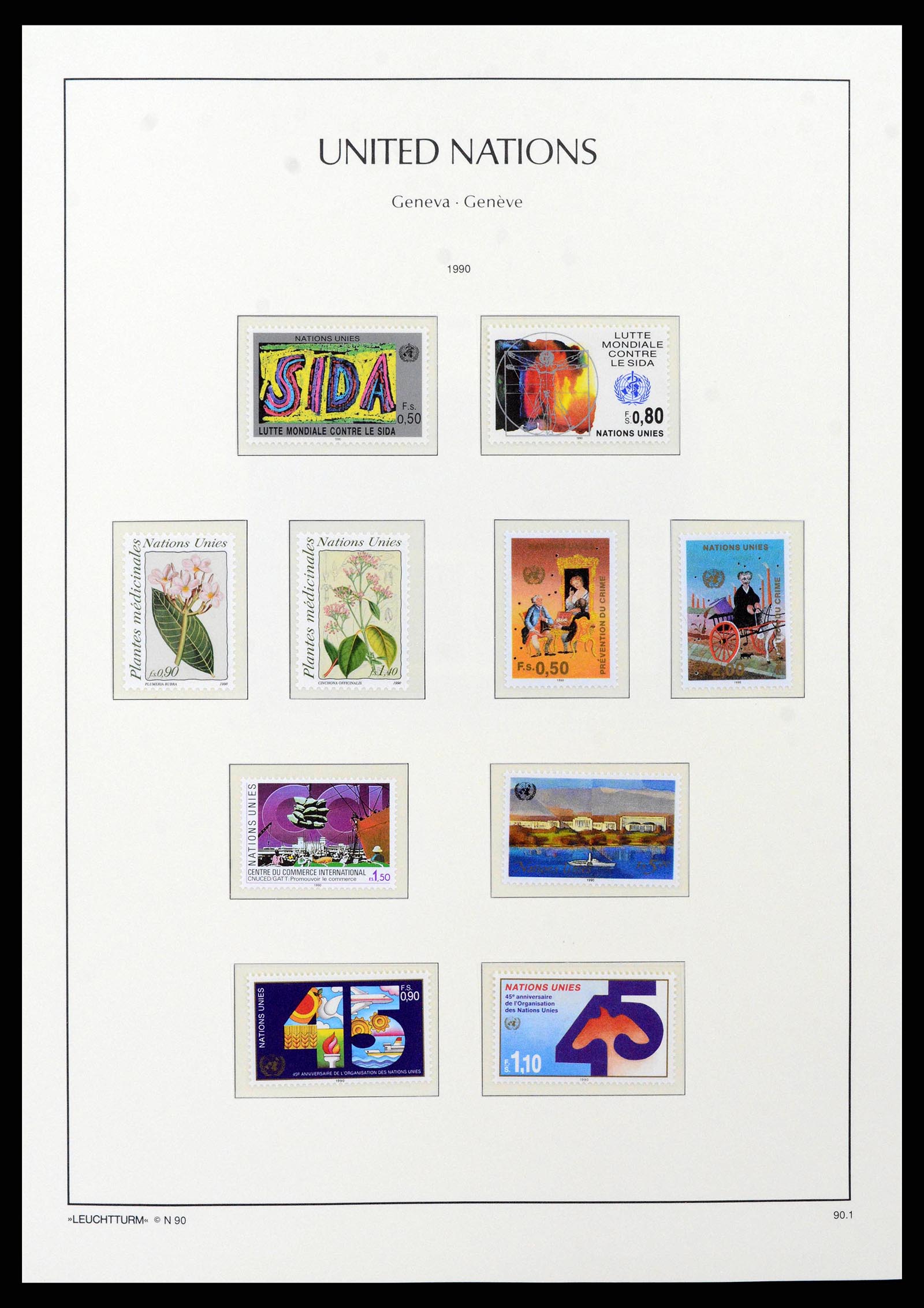 38609 0039 - Postzegelverzameling 38609 Verenigde Naties Genève compleet 1969-2013