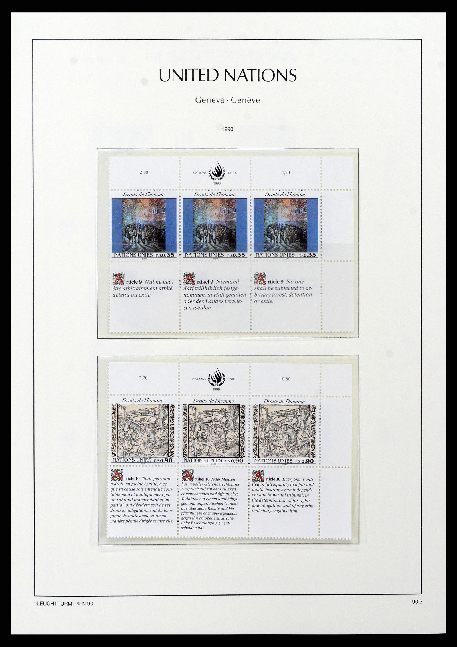 38609 0041 - Postzegelverzameling 38609 Verenigde Naties Genève compleet 1969-2013
