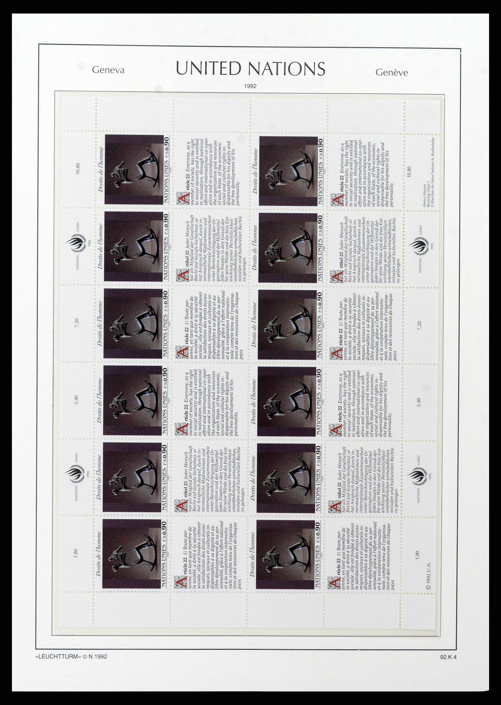38609 0054 - Postzegelverzameling 38609 Verenigde Naties Genève compleet 1969-2013
