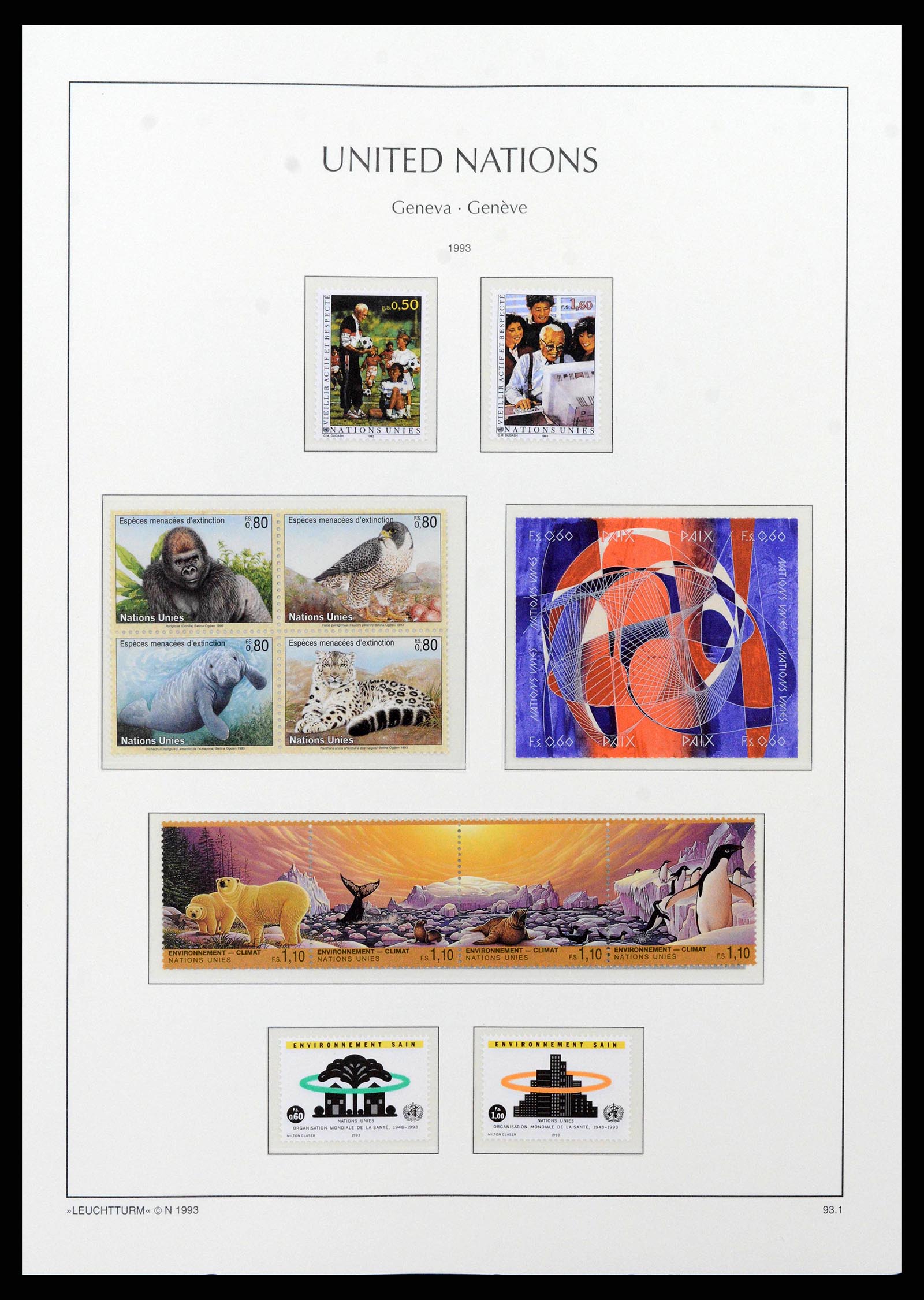 38609 0055 - Postzegelverzameling 38609 Verenigde Naties Genève compleet 1969-2013
