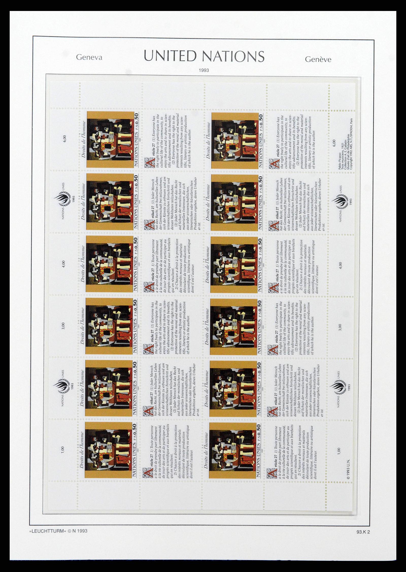 38609 0058 - Postzegelverzameling 38609 Verenigde Naties Genève compleet 1969-2013