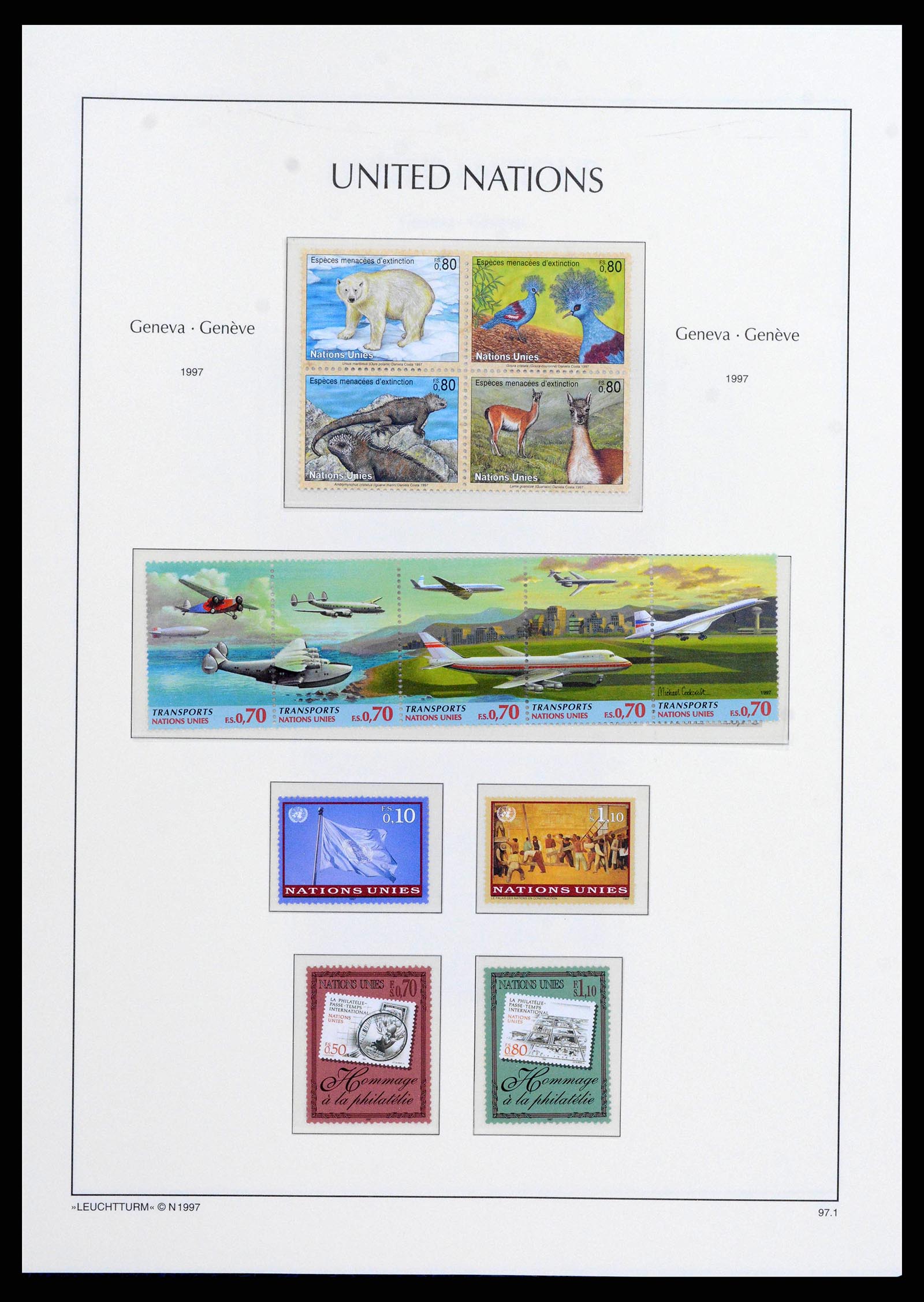 38609 0075 - Stamp collection 38609 United Nations Geneva complete collection 1969-20