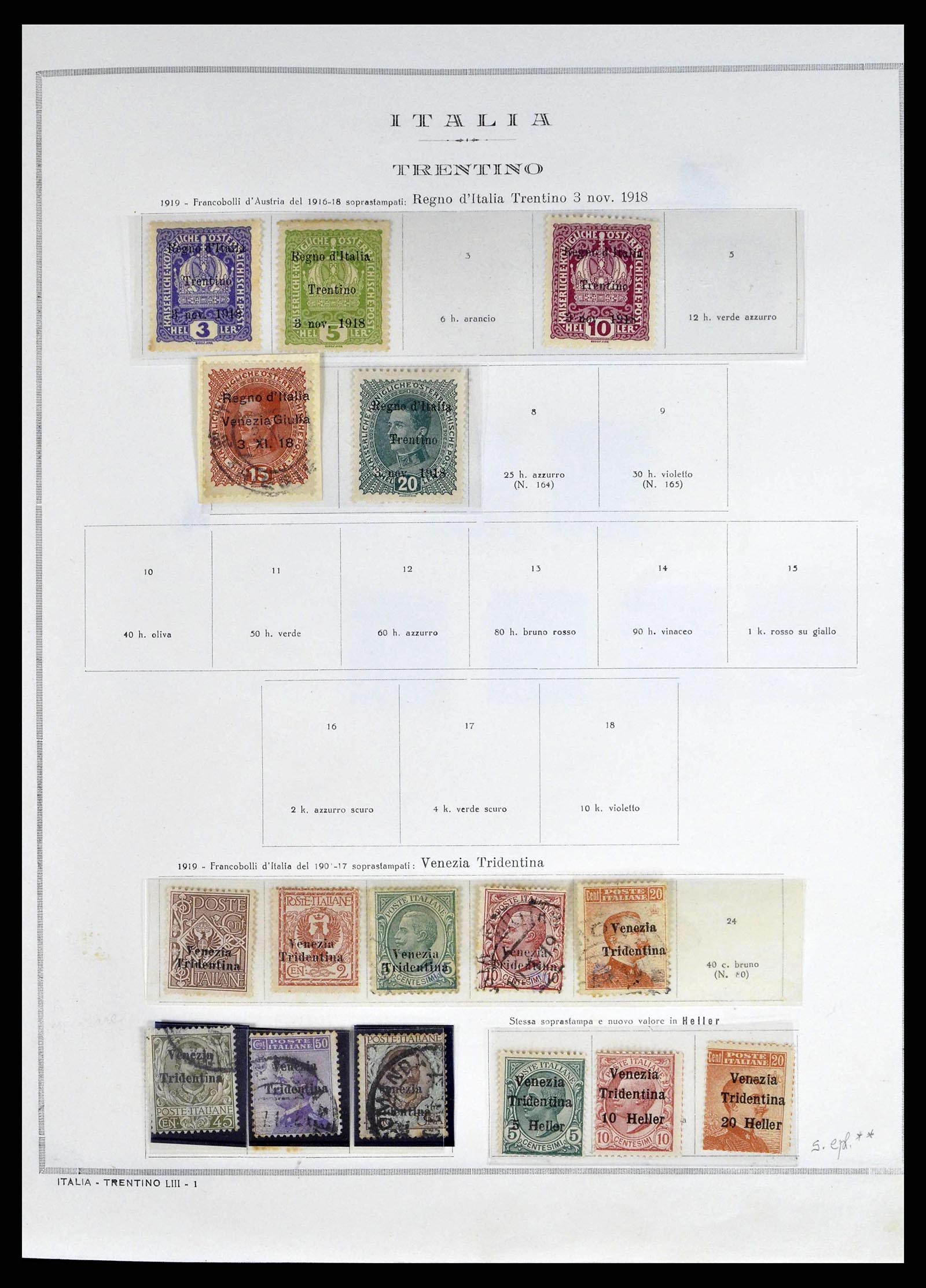38619 0005 - Postzegelverzameling 38619 Italiaanse gebieden en bezettingen 1918-19