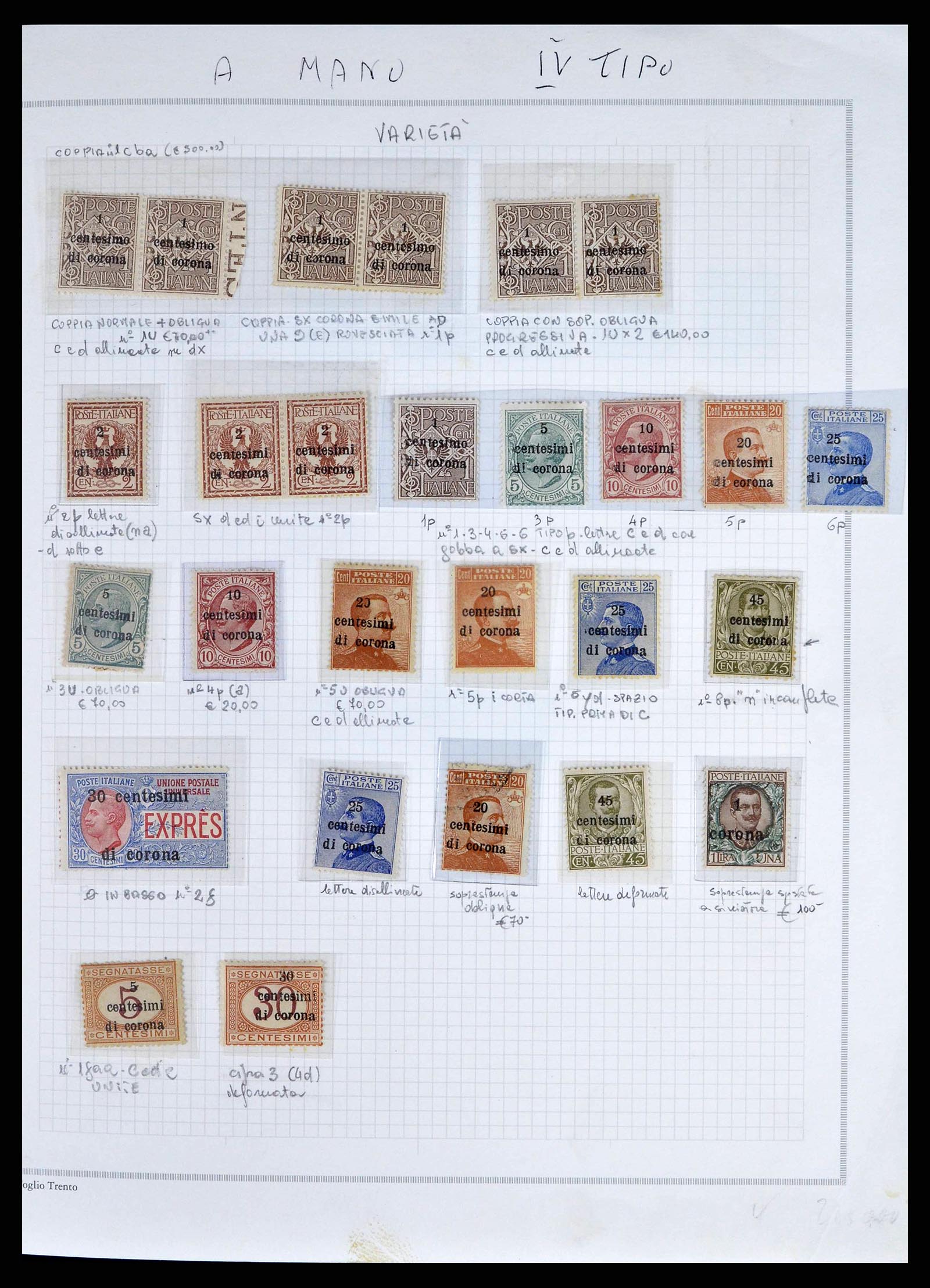 38619 0010 - Postzegelverzameling 38619 Italiaanse gebieden en bezettingen 1918-19