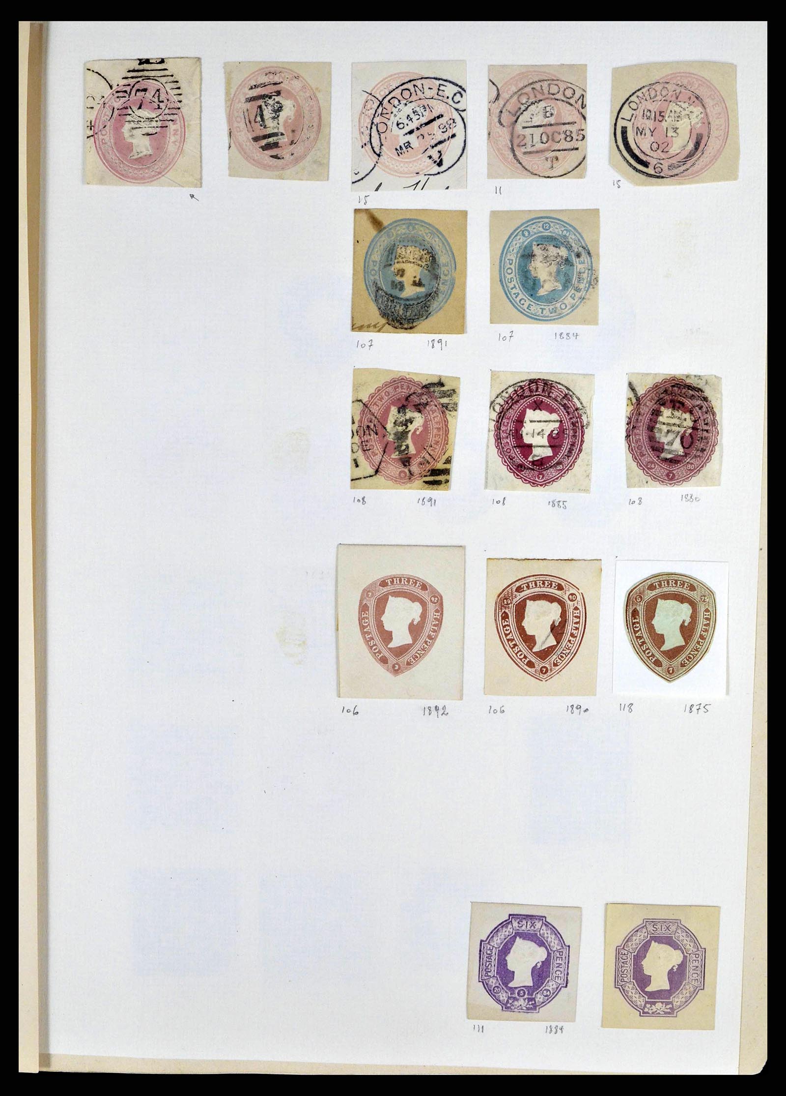 38629 0003 - Stamp collection 38629 World cutouts 1855-1900.