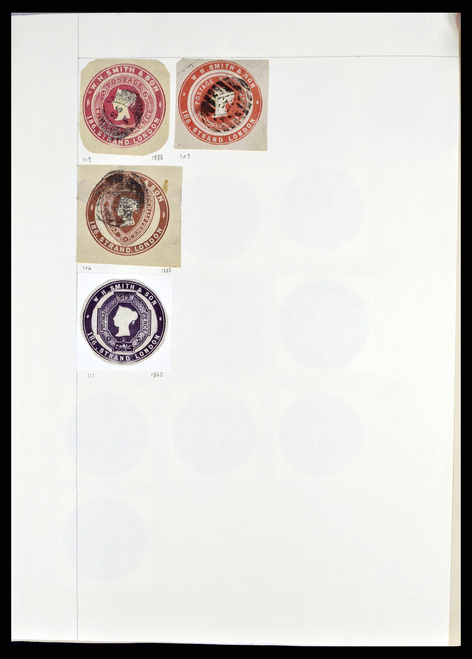 38629 0005 - Stamp collection 38629 World cutouts 1855-1900.