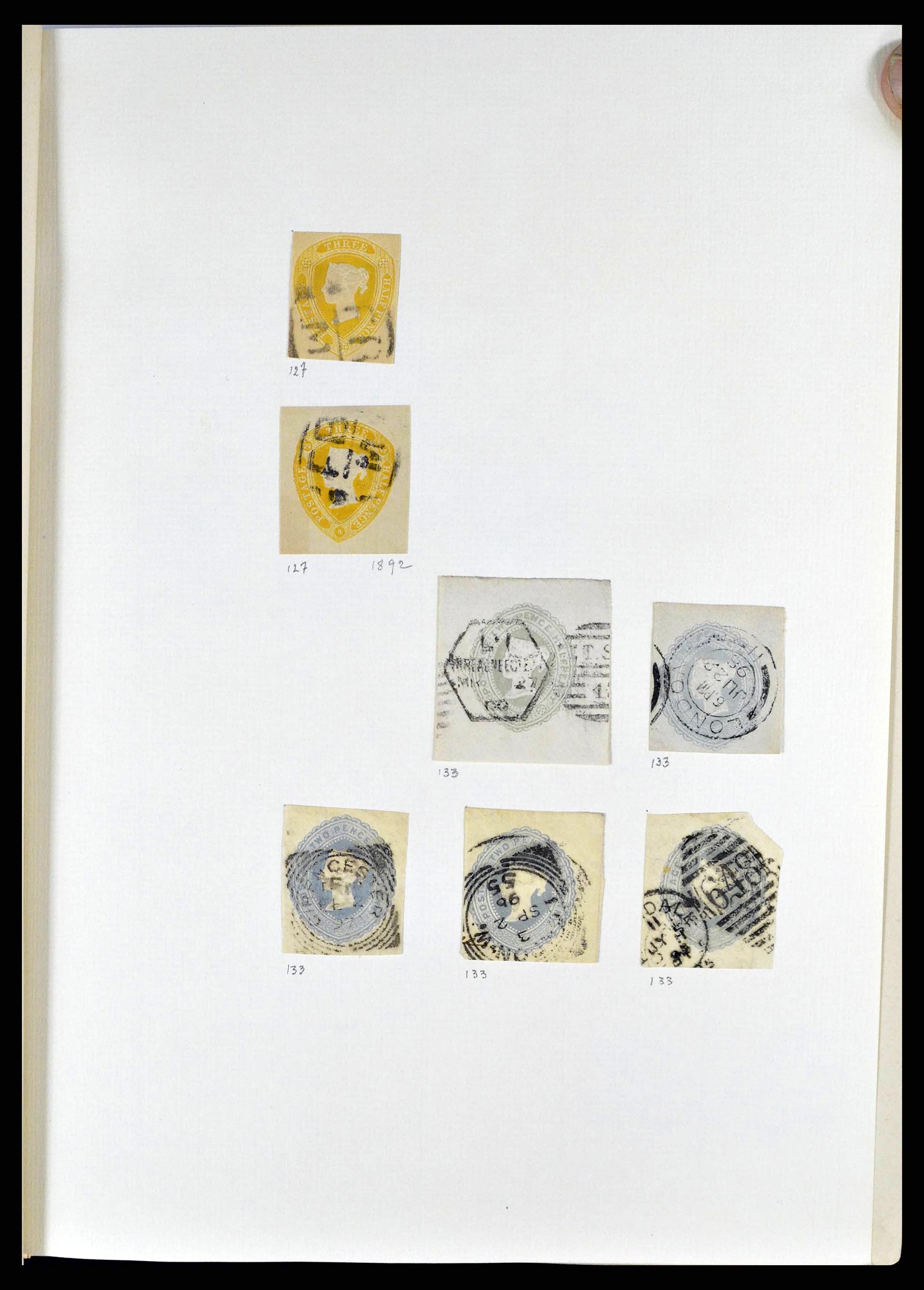 38629 0007 - Stamp collection 38629 World cutouts 1855-1900.