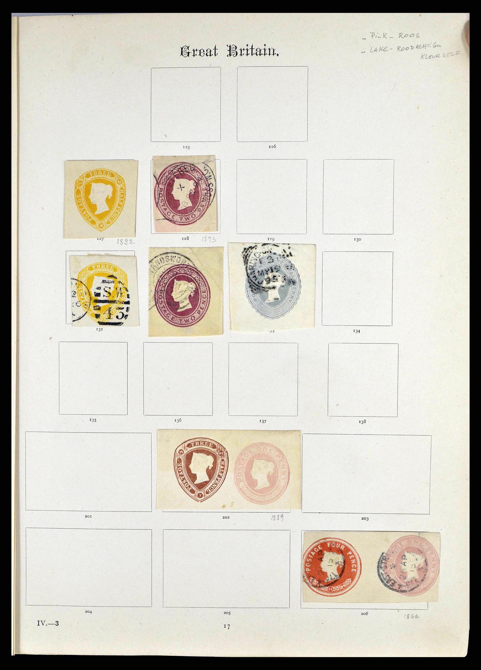 38629 0008 - Stamp collection 38629 World cutouts 1855-1900.