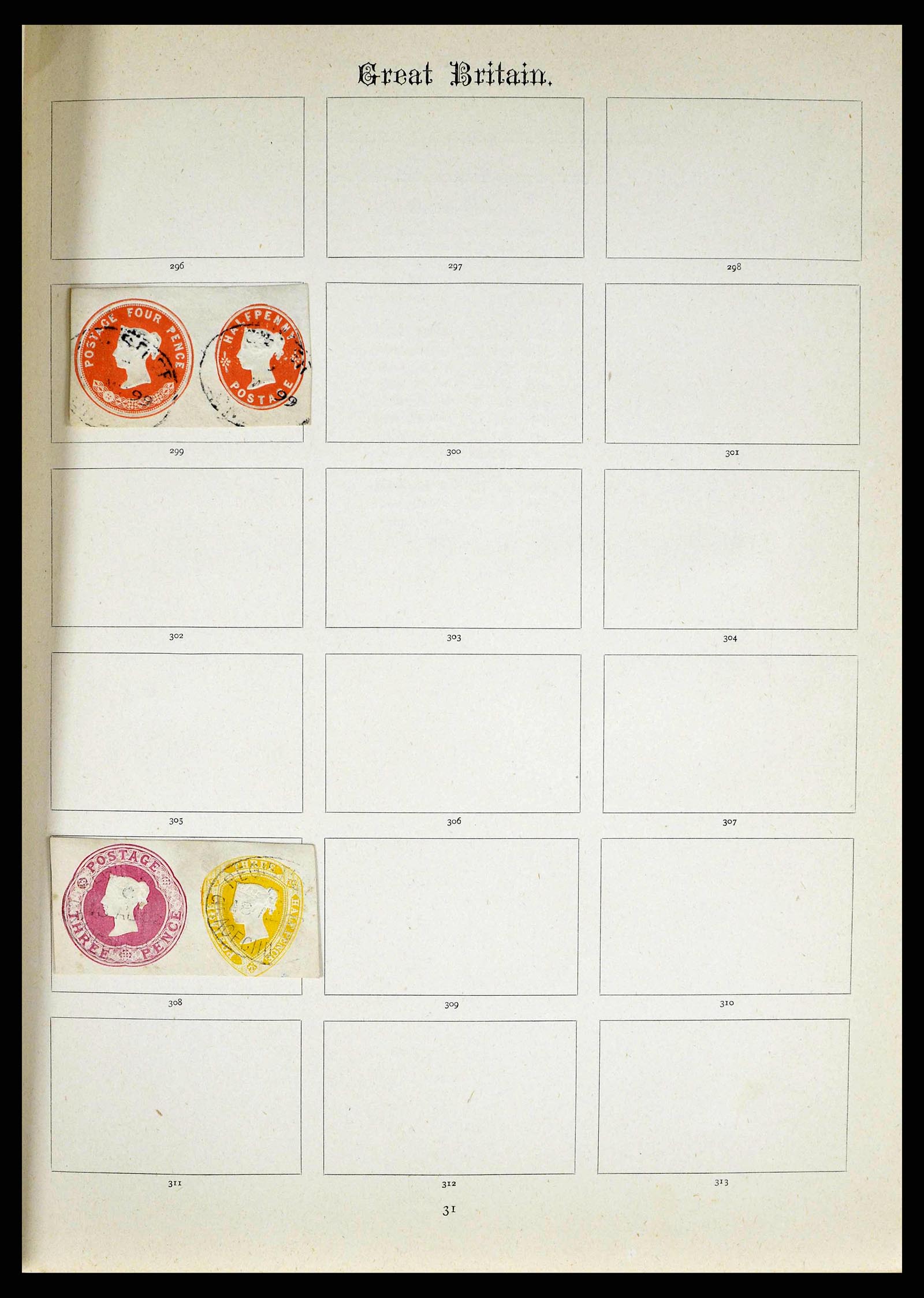 38629 0011 - Stamp collection 38629 World cutouts 1855-1900.