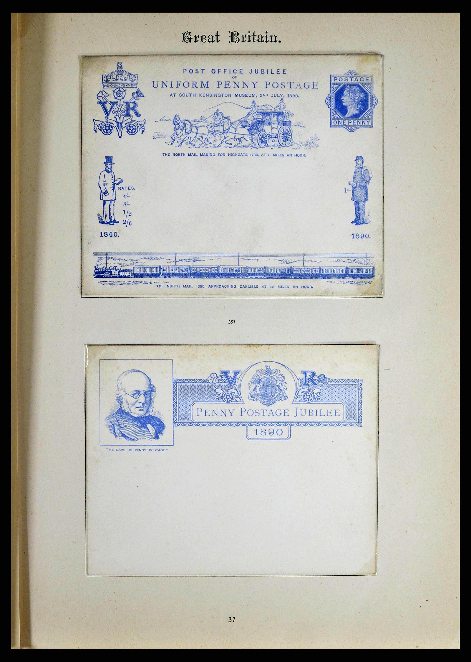 38629 0012 - Stamp collection 38629 World cutouts 1855-1900.