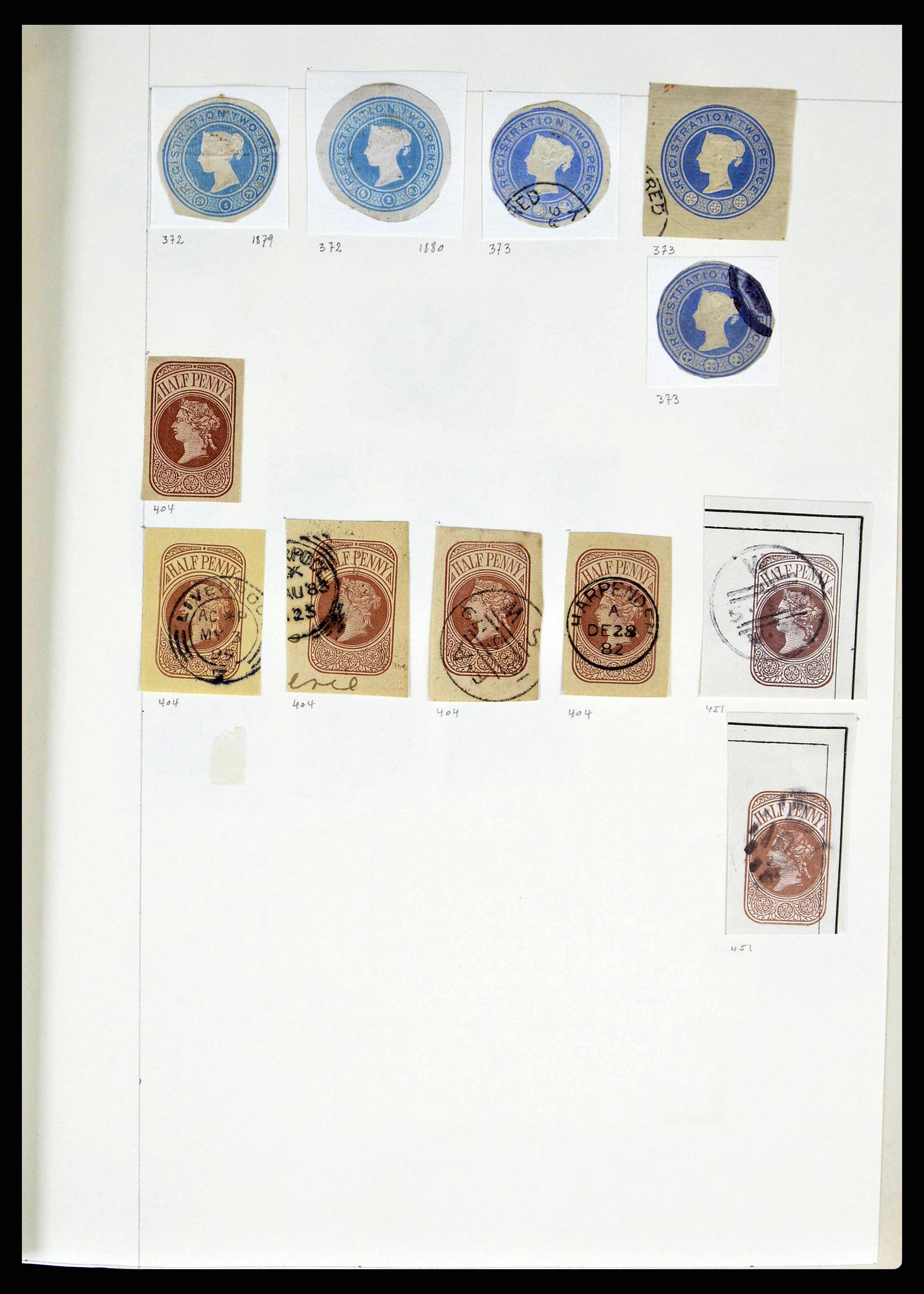 38629 0013 - Stamp collection 38629 World cutouts 1855-1900.