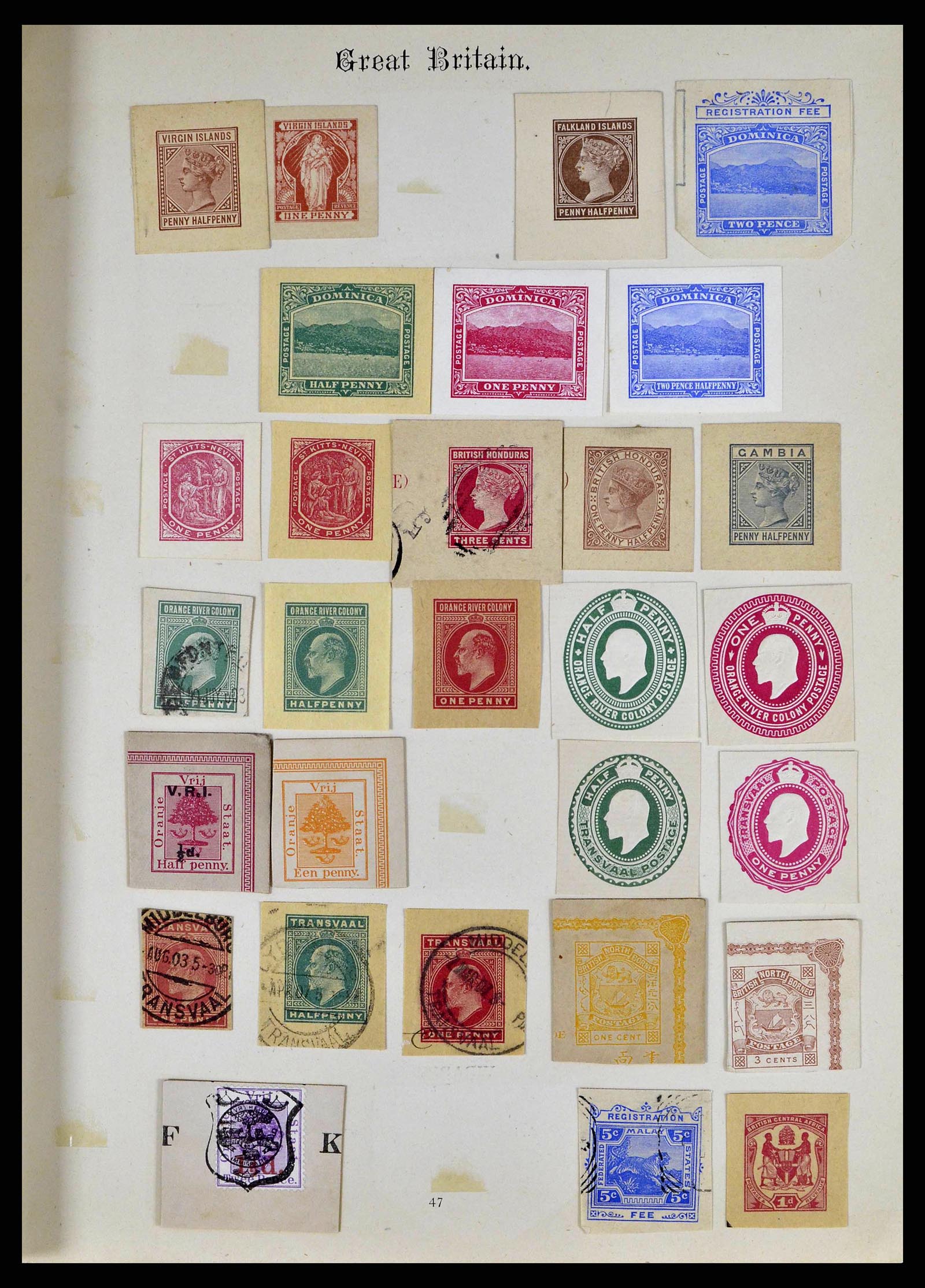 38629 0017 - Stamp collection 38629 World cutouts 1855-1900.