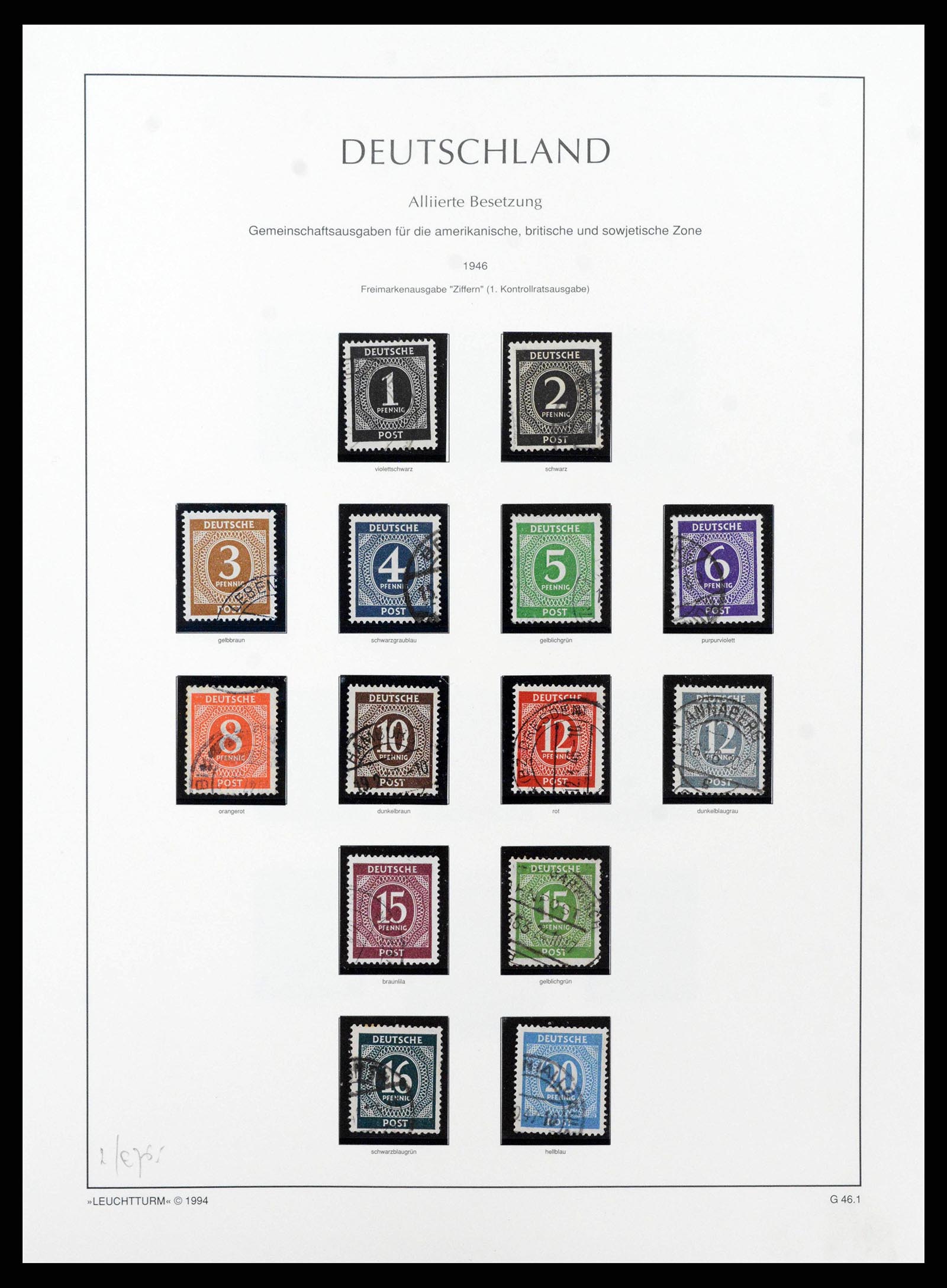38644 0044 - Postzegelverzameling 38644 Duitse Zones 1945-1948.