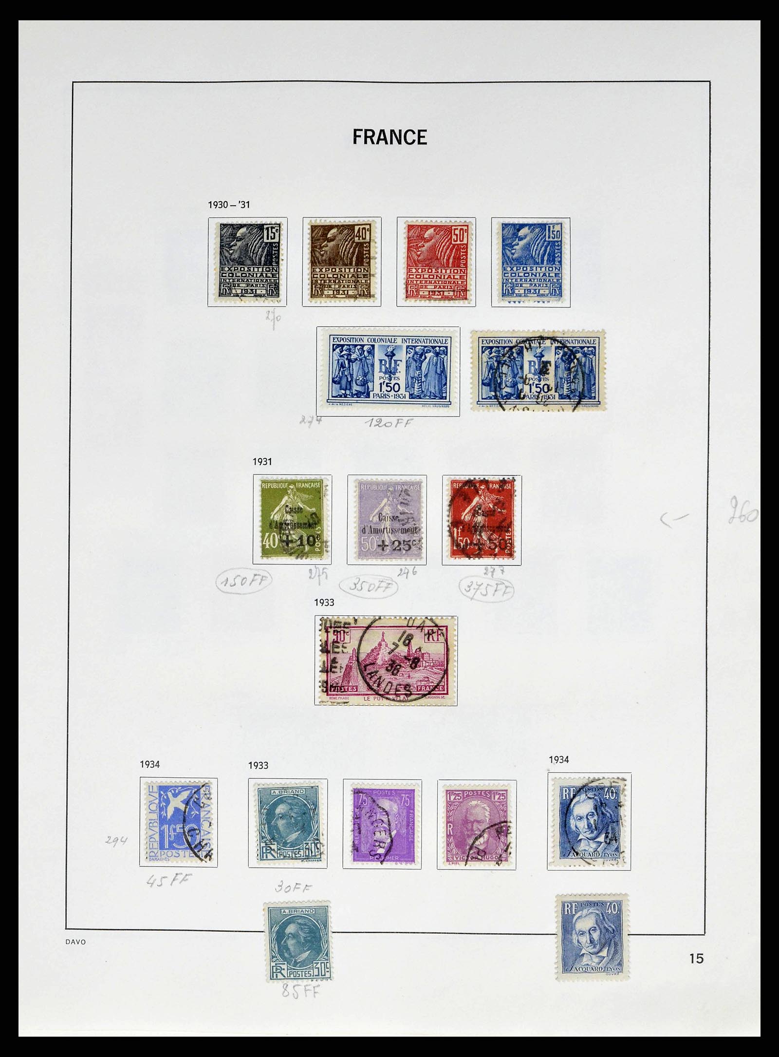 38645 0017 - Postzegelverzameling 38645 Frankrijk 1849-1983.