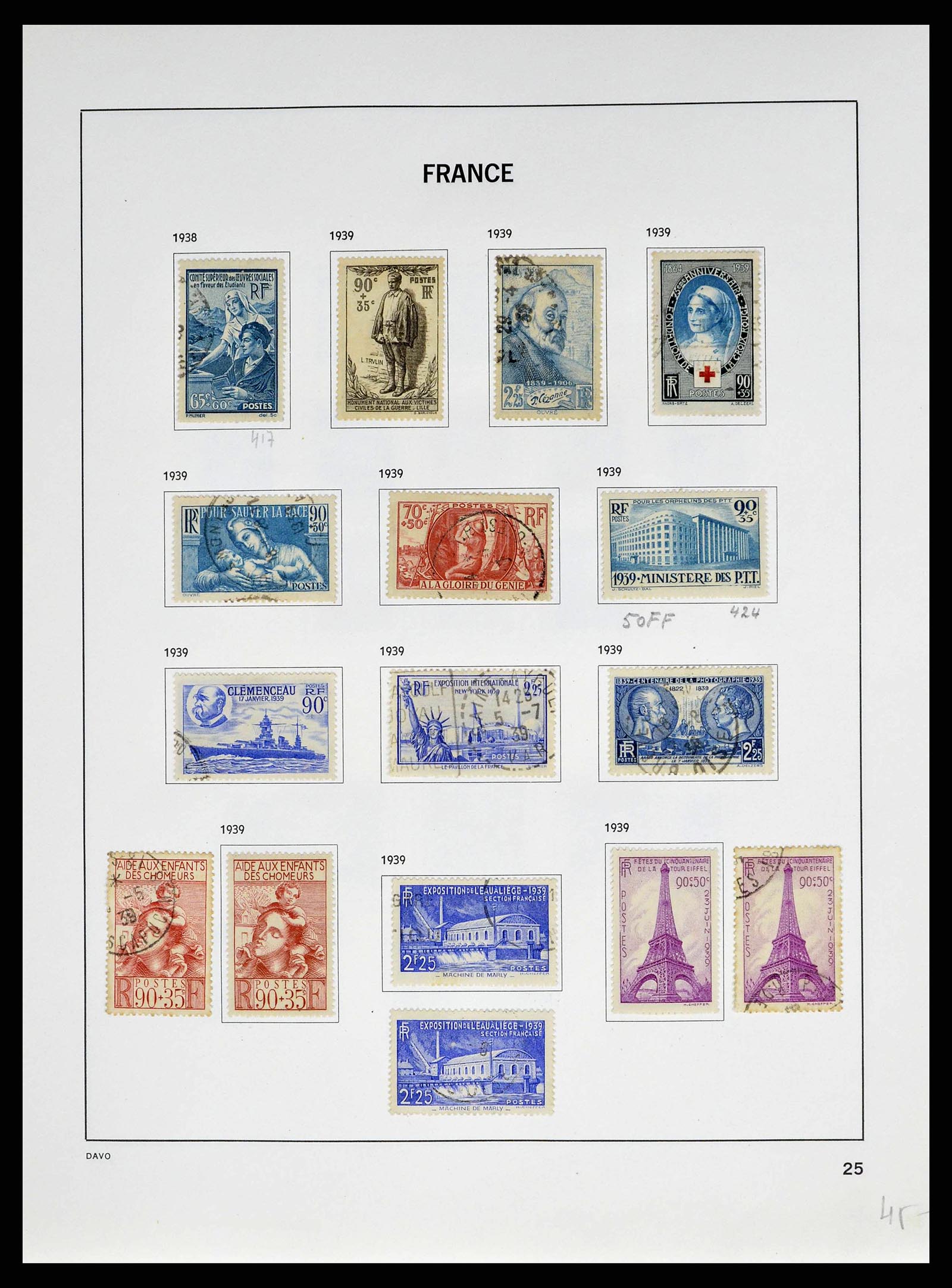 38645 0028 - Postzegelverzameling 38645 Frankrijk 1849-1983.