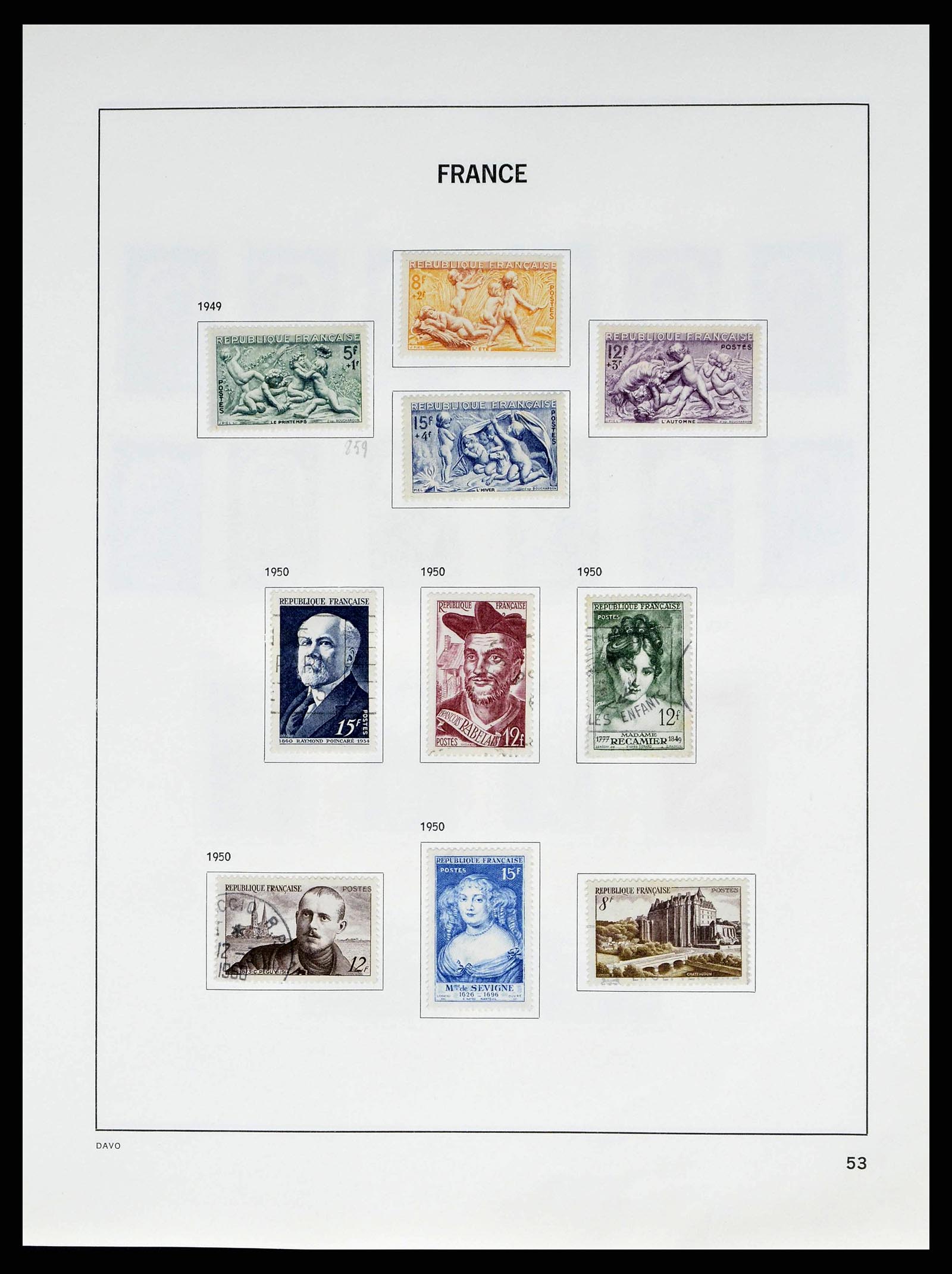 38645 0056 - Postzegelverzameling 38645 Frankrijk 1849-1983.