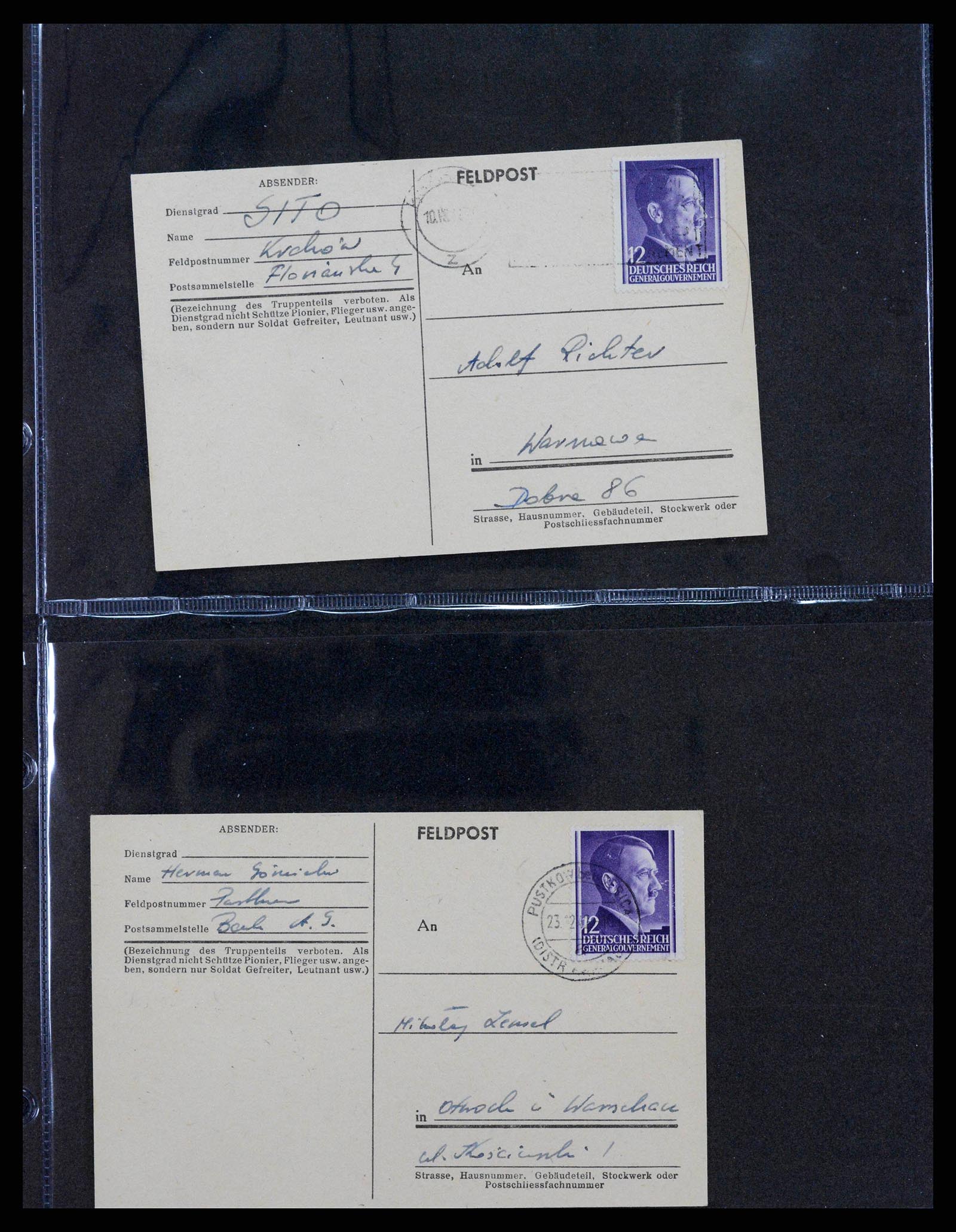 38646 0029 - Postzegelverzameling 38646 Duitsland brieven en kaarten 1940-1945.